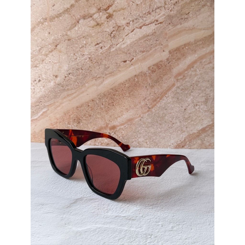 Gucci NEW Gucci GG1422S Black Red Marmont Cat Eye Sunglasses Size ONE SIZE - 6 Thumbnail