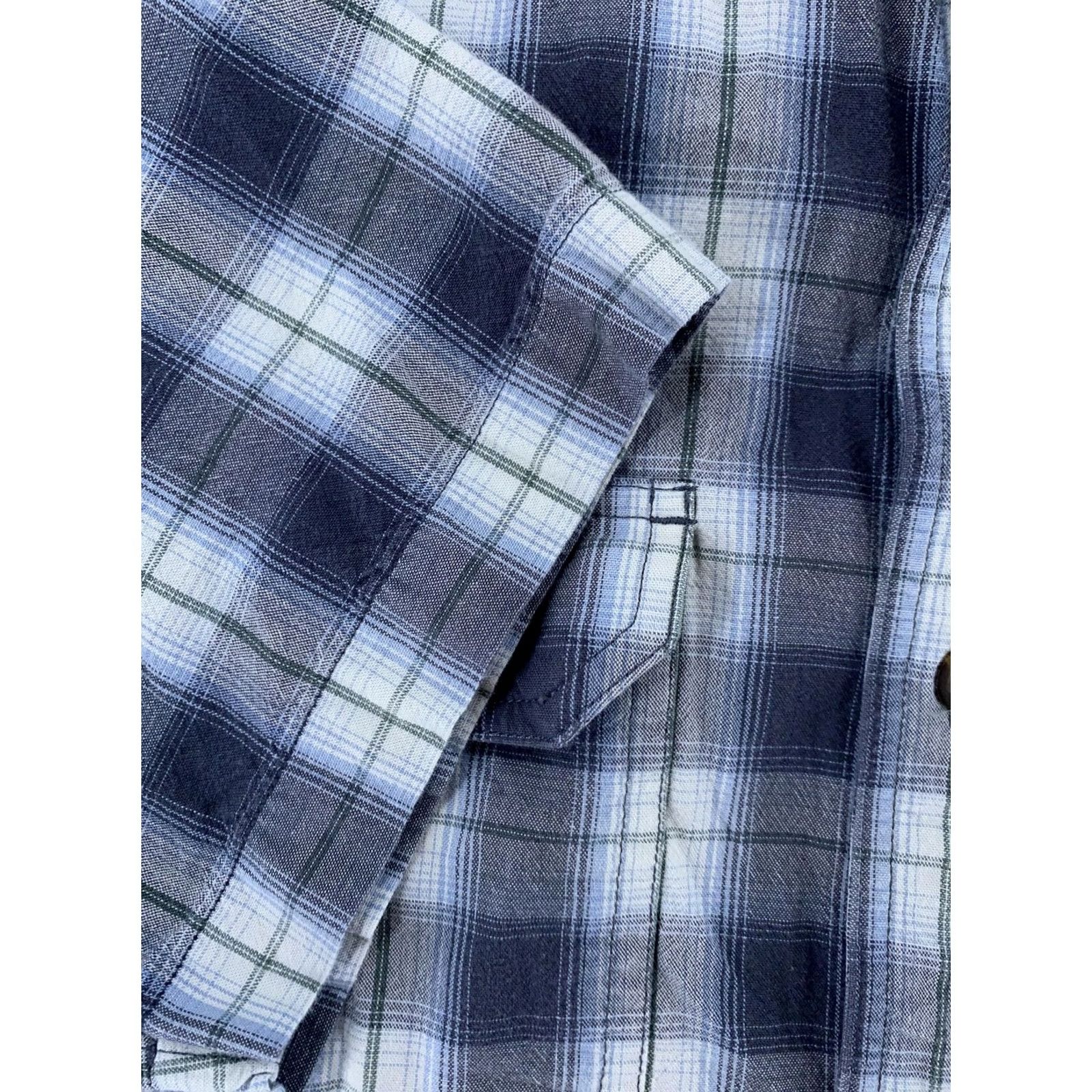 Carhartt Carhartt Work Shirt Mens Large Blue Plaid Button-Up Short Sleeve Workwear Comfort Breathable Cotton Logo Pocket Size US L / EU 52-54 / 3 - 3 Thumbnail