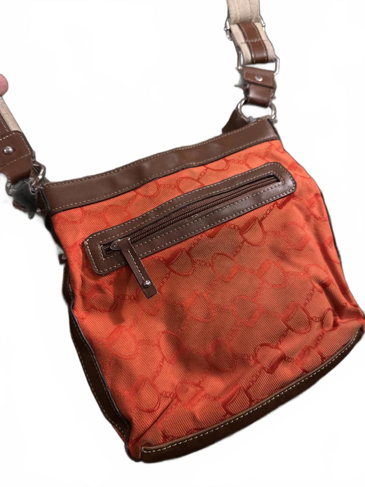 Chaps CHAPS Orange Purse w/ Leather and Tan Details Size ONE SIZE - 2 Thumbnail