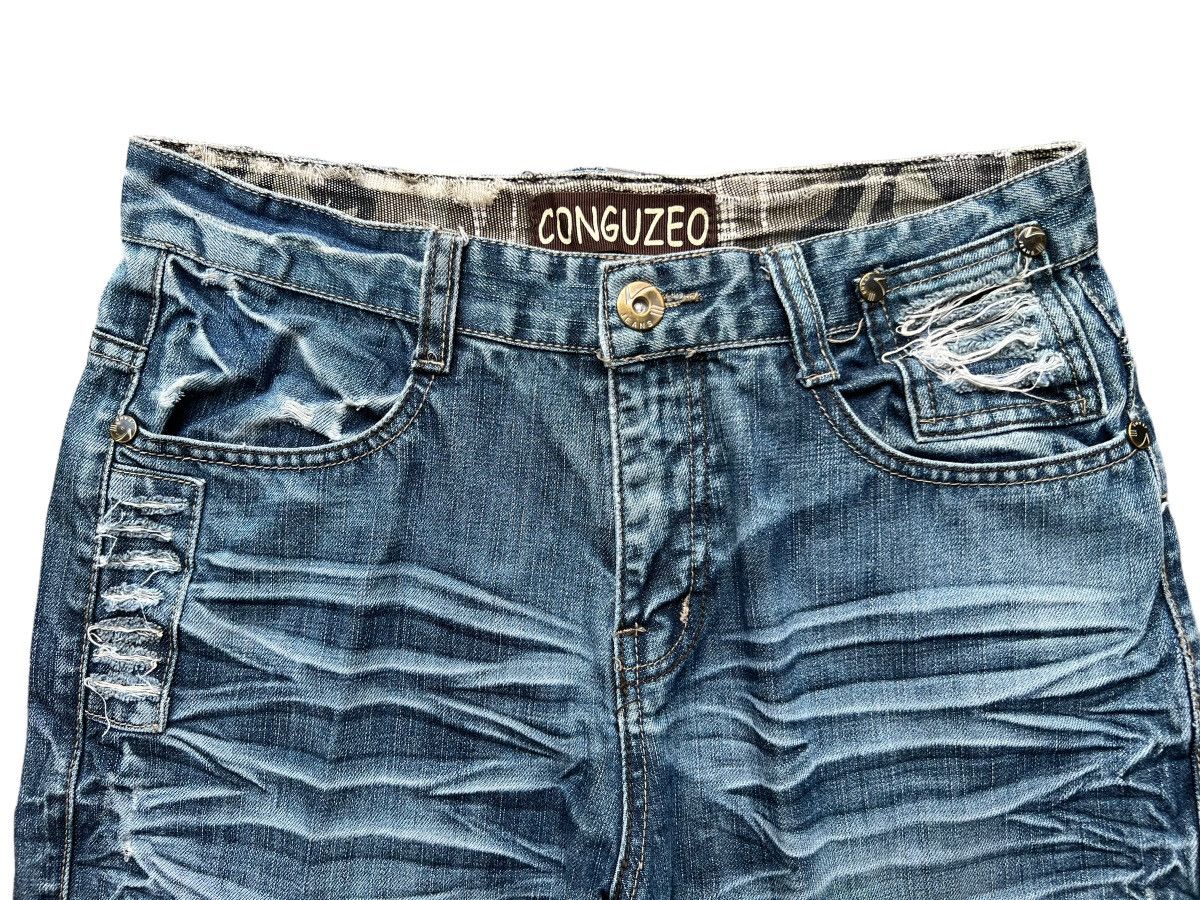 Other Conguzo Bondage Patchwork Distressed Baggy Denim Jeans 31x33 Size US 31 - 7 Thumbnail