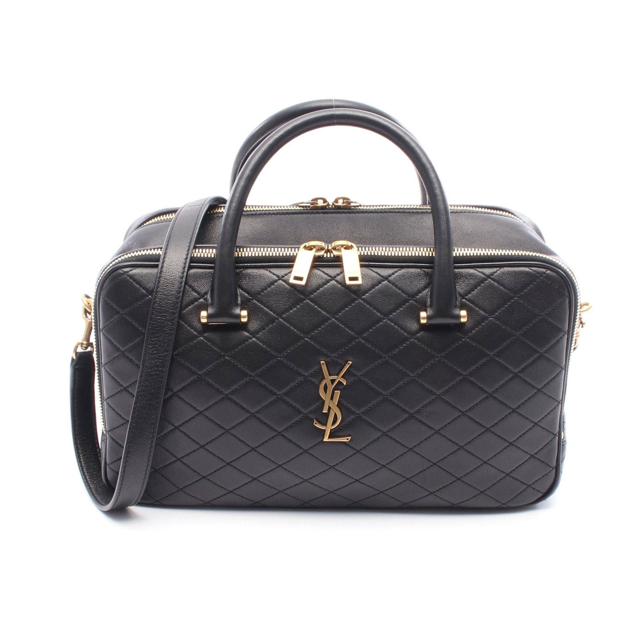 Yves Saint Laurent Yves Saint Laurent Rear Duffel Handbag Leather Black Size ONE SIZE - 1 Thumbnail