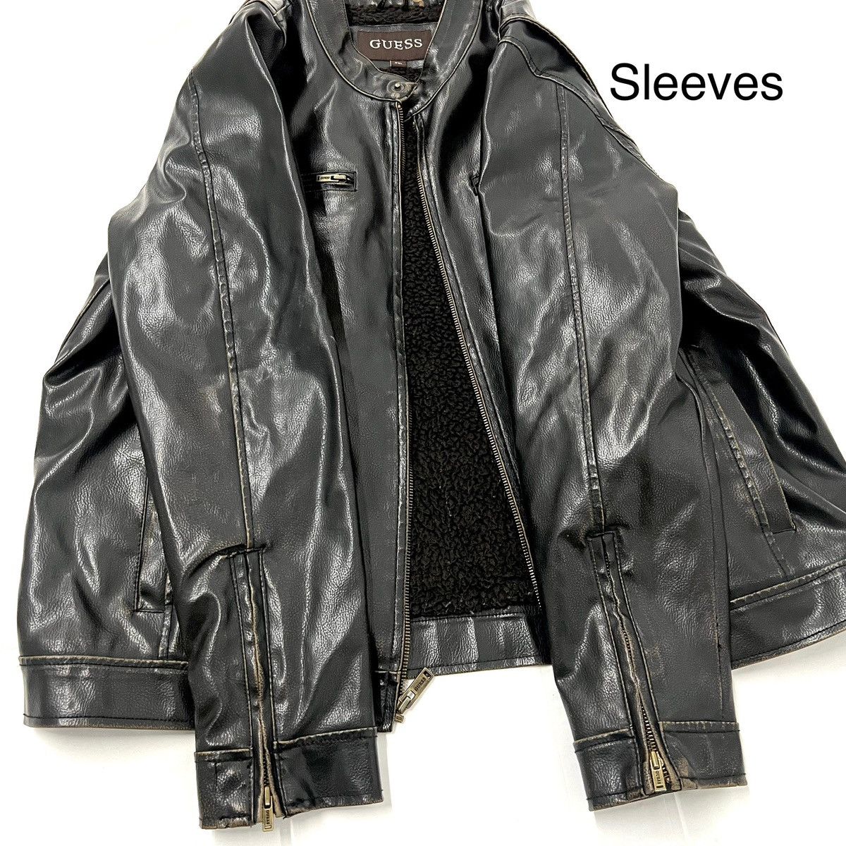 Guess Y2K Vintage Guess Faux Leather Sherpa Lined Jacket Men’s XXL Size US XXL / EU 58 / 5 - 6 Thumbnail