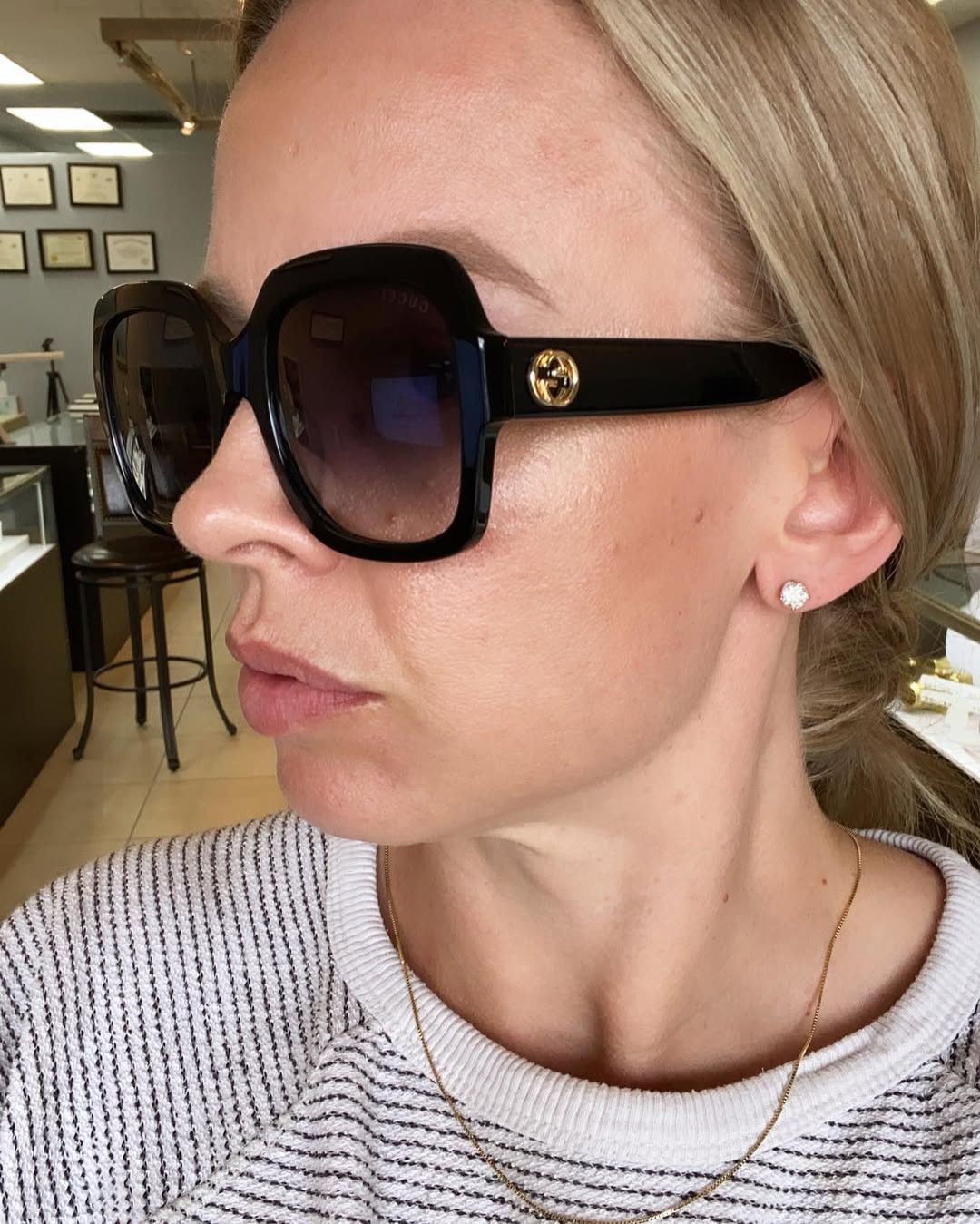Gucci Gucci GG0036S 001 Women Sunglasses Black Square Frame Size ONE SIZE - 12 Thumbnail