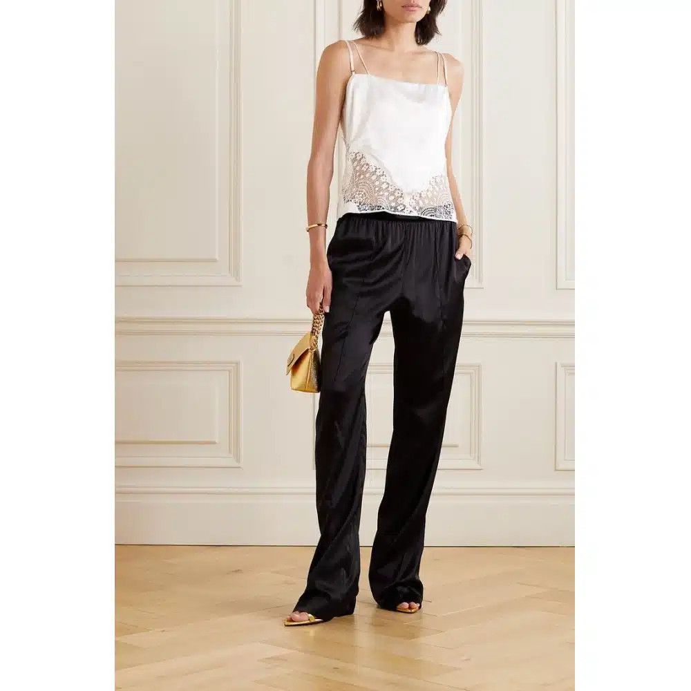 Tom Ford o1loc1c1124 TS2044 Silk Lace Top in White Size S / US 4 / IT 40 - 3 Thumbnail