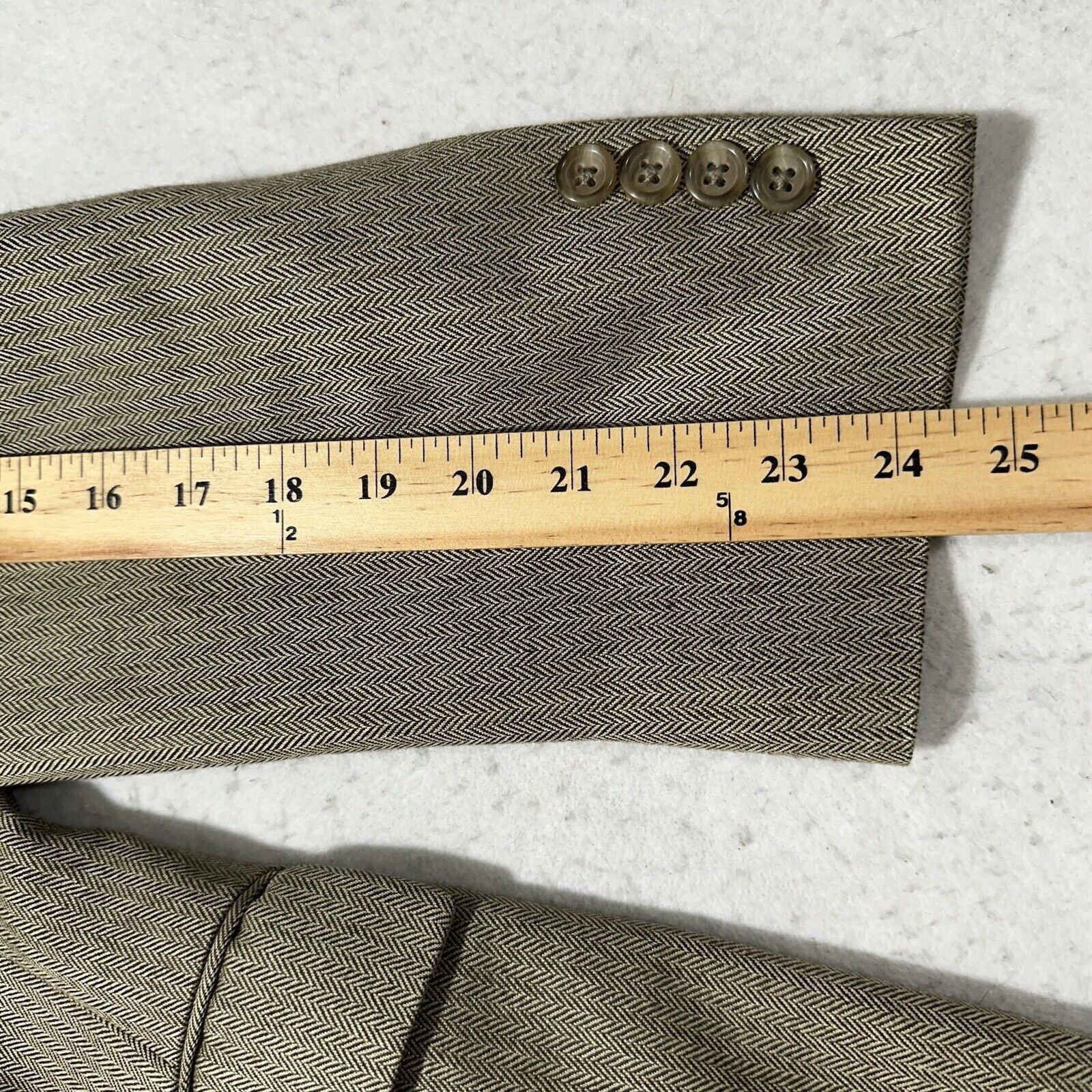 Jos. A. Bank Jos. A. Bank 42R Silk Camel Hair Herringbone Suit Jacket Size 42R - 12 Thumbnail