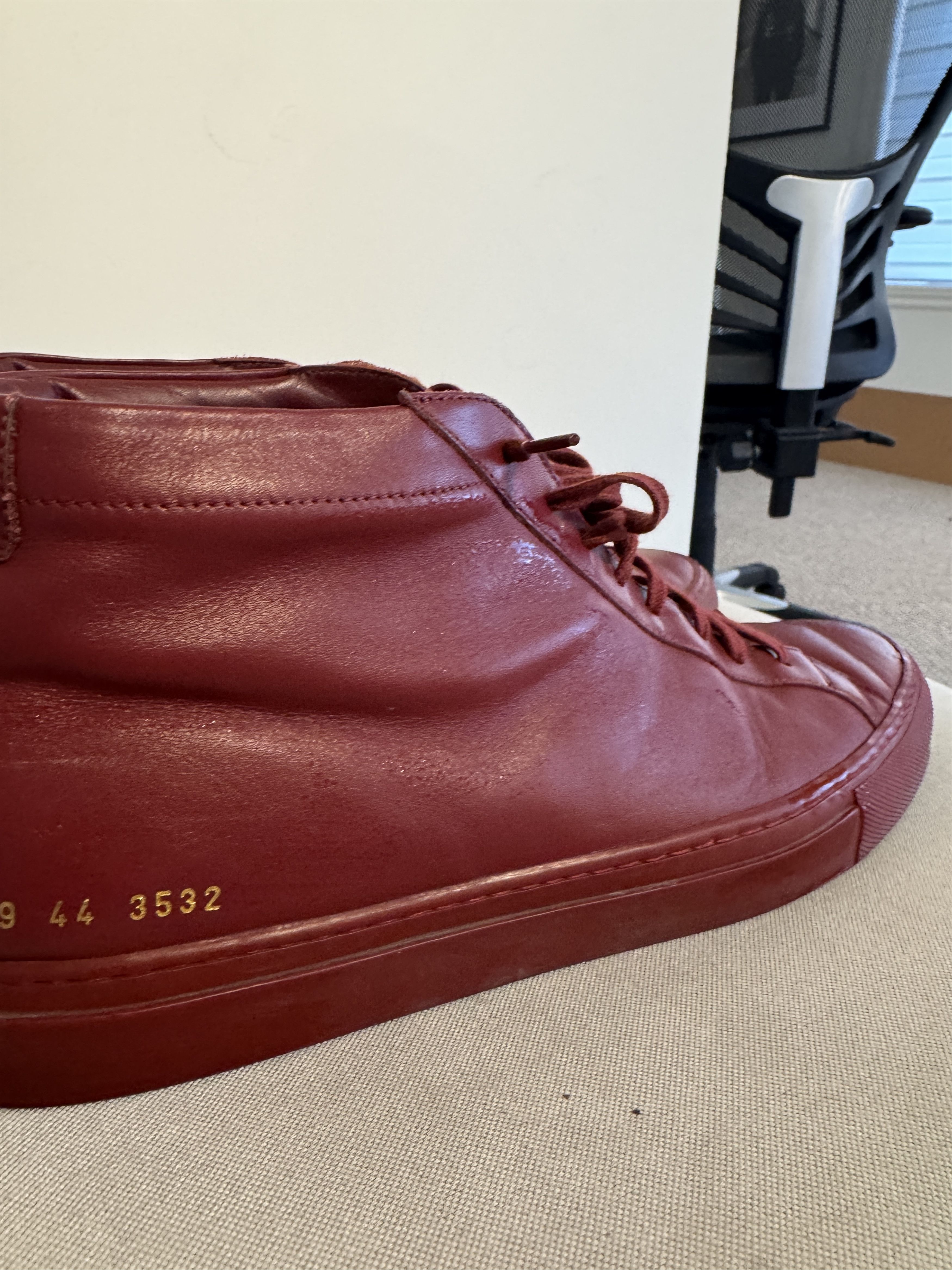 Common Projects Common Projects Achilles Mid Burgundy Leather Size US 11 / EU 44 - 5 Thumbnail
