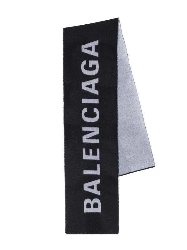 Balenciaga Balenciaga Jacquard Scarf Black Size ONE SIZE - 8 Thumbnail