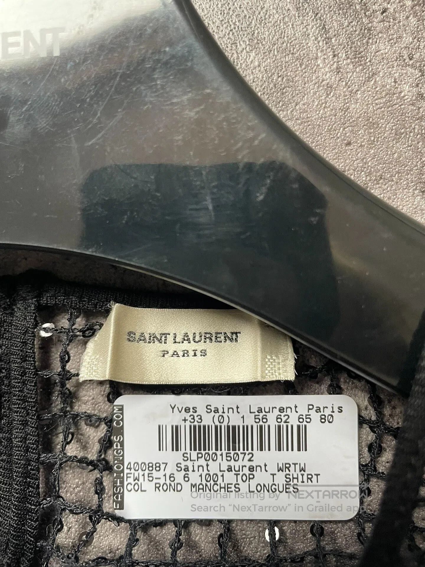 Saint Laurent Paris Saint Laurent Black Mesh Sequin Top. Size M / US 6-8 / IT 42-44 - 4 Thumbnail