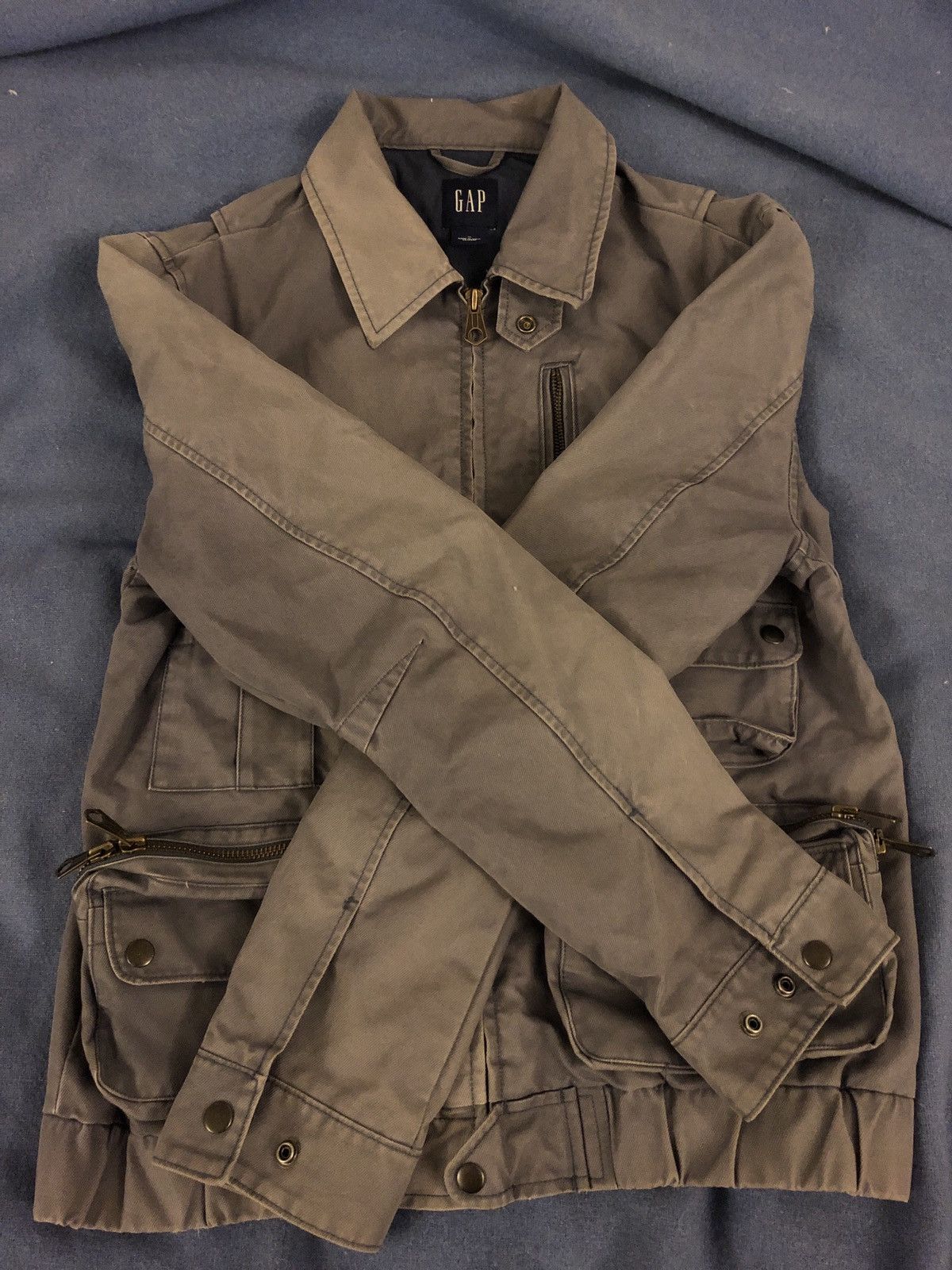 Gap Grey military style jacket Size US M / EU 48-50 / 2 - 2 Thumbnail