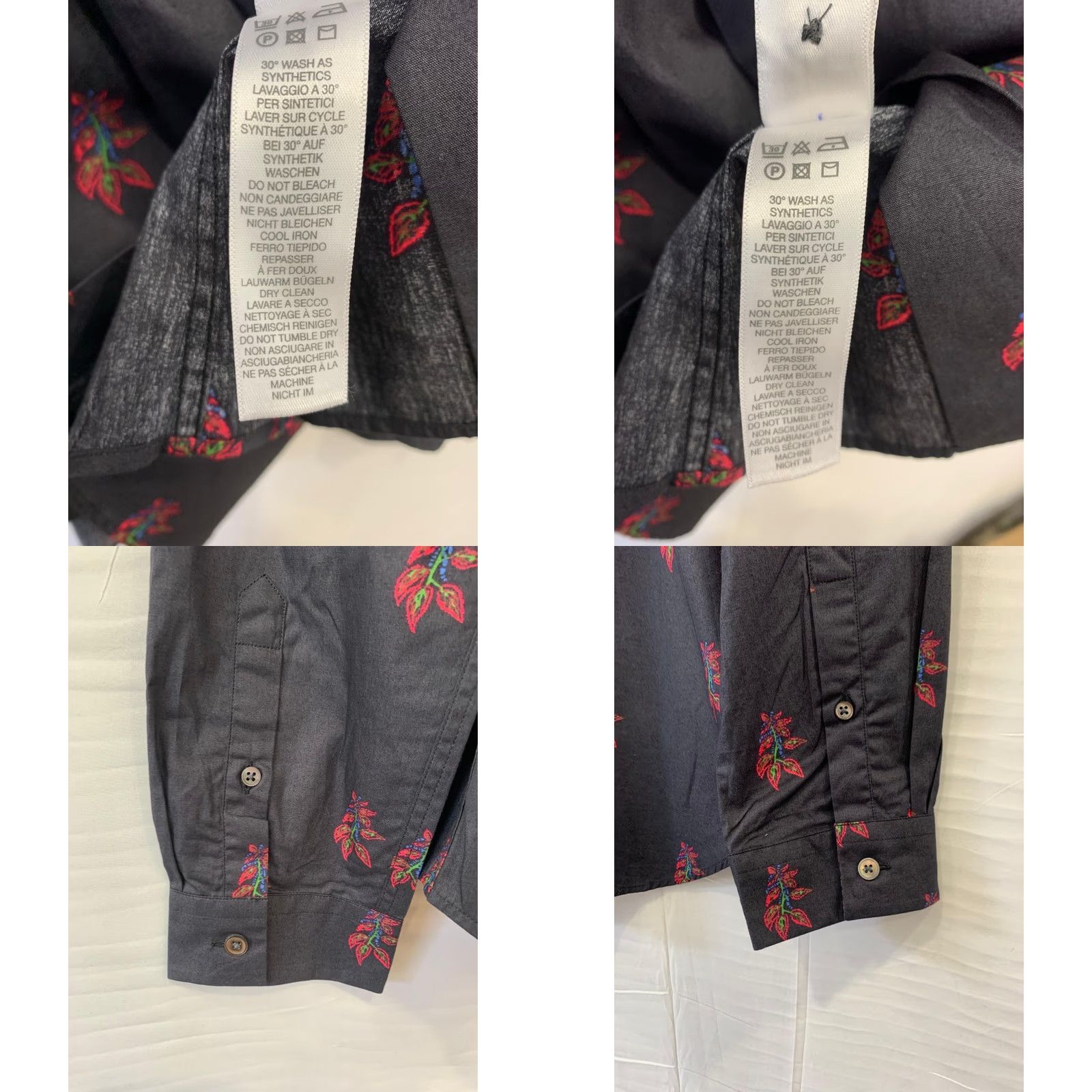 Paul Smith VINTAGE Paul Smith Men’s Tailored Fit Long Sleeve Shirt Navy Floral Rose Print L Size US L / EU 52-54 / 3 - 8 Thumbnail