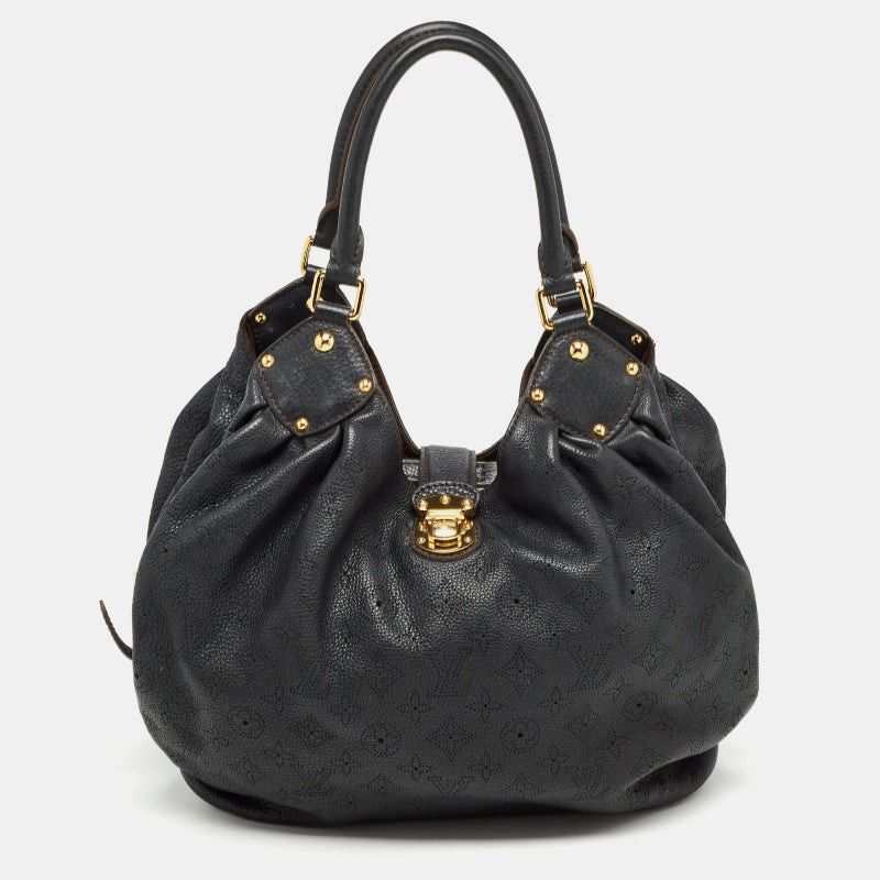 image of Louis Vuitton Black Monogram Mahina Leather Surya L Bag, Women's