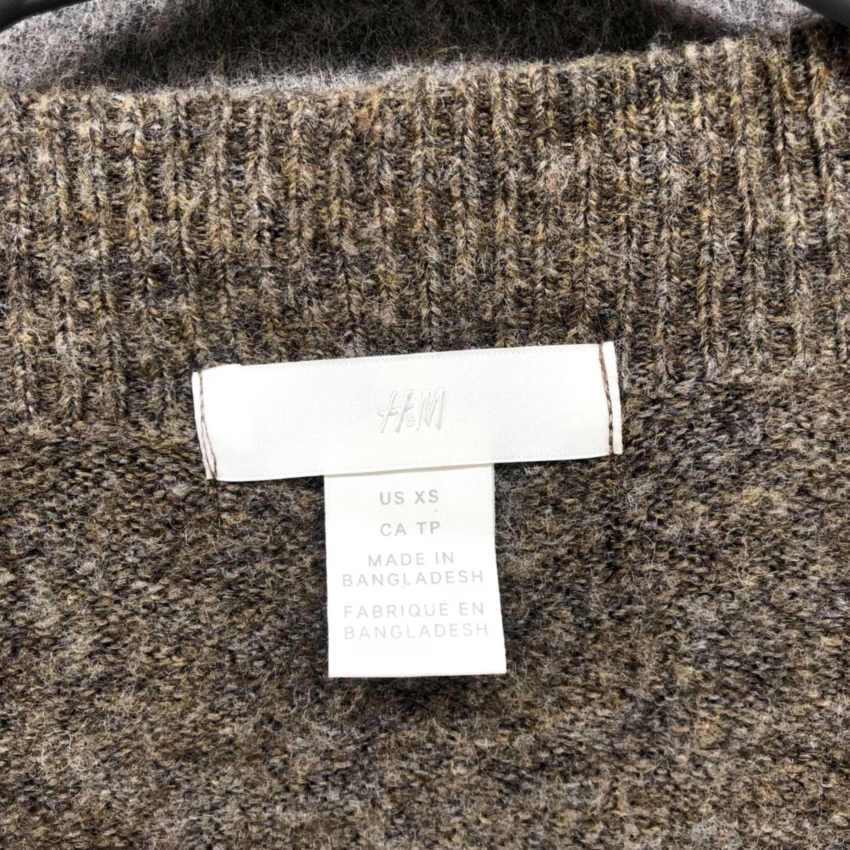 H&M H&M Cardigan Womens XS Brown Open Front Longline Balloon Sleeve Soft Fuzzy Knit Open Front Autumn Winter Fall Casual | Regular Fit Size XS / US 0-2 / IT 36-38 - 5 Thumbnail