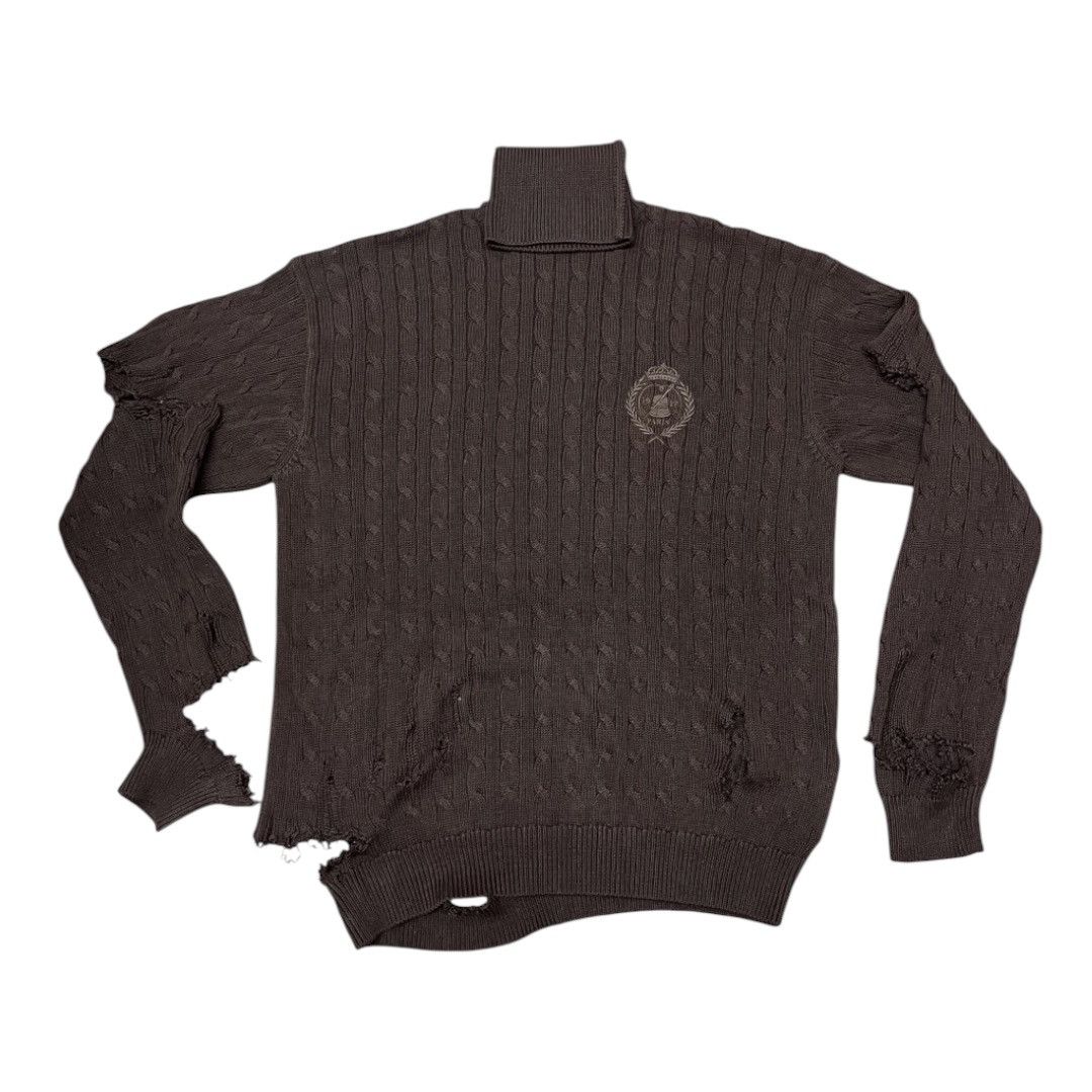 Balenciaga Balenciaga Destroyed Turtleneck Knit Sweater Size US L / EU 52-54 / 3 - 7 Thumbnail