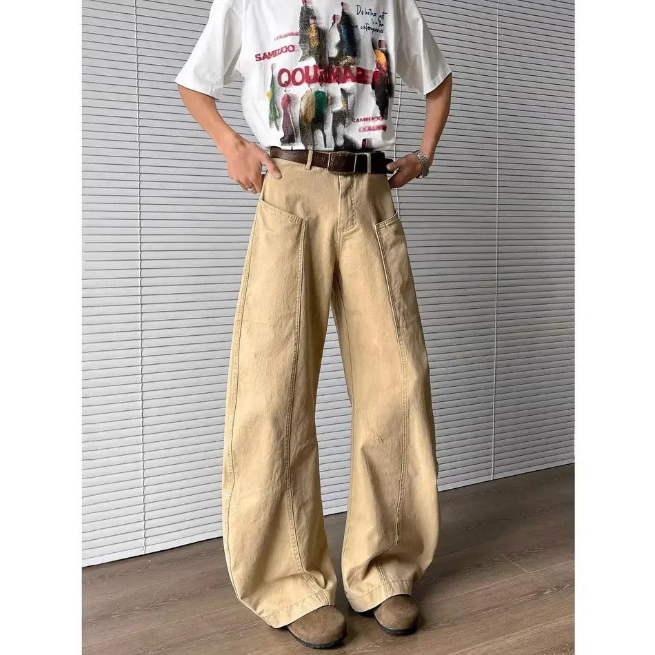 Japanese Brand Retro loose fit patchwork wide leg jeans Size US 32 / EU 48 - 6 Thumbnail