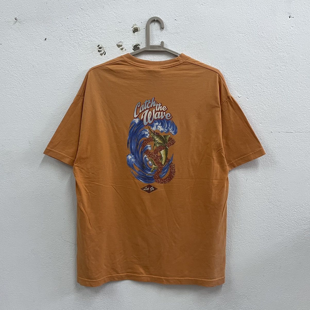 🔥Vintage Caribbean Joe Big Fish Image Sun Faded Surfing Tee