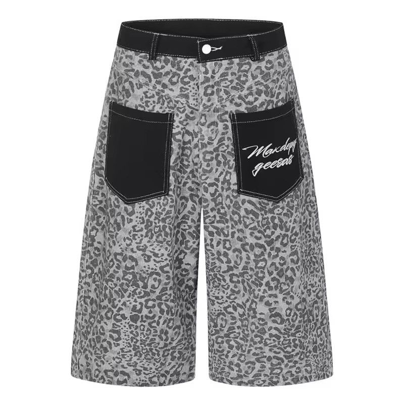 Jean Streetwear leopard hip hop loose shorts Size US 32 / EU 48 - 1 Thumbnail