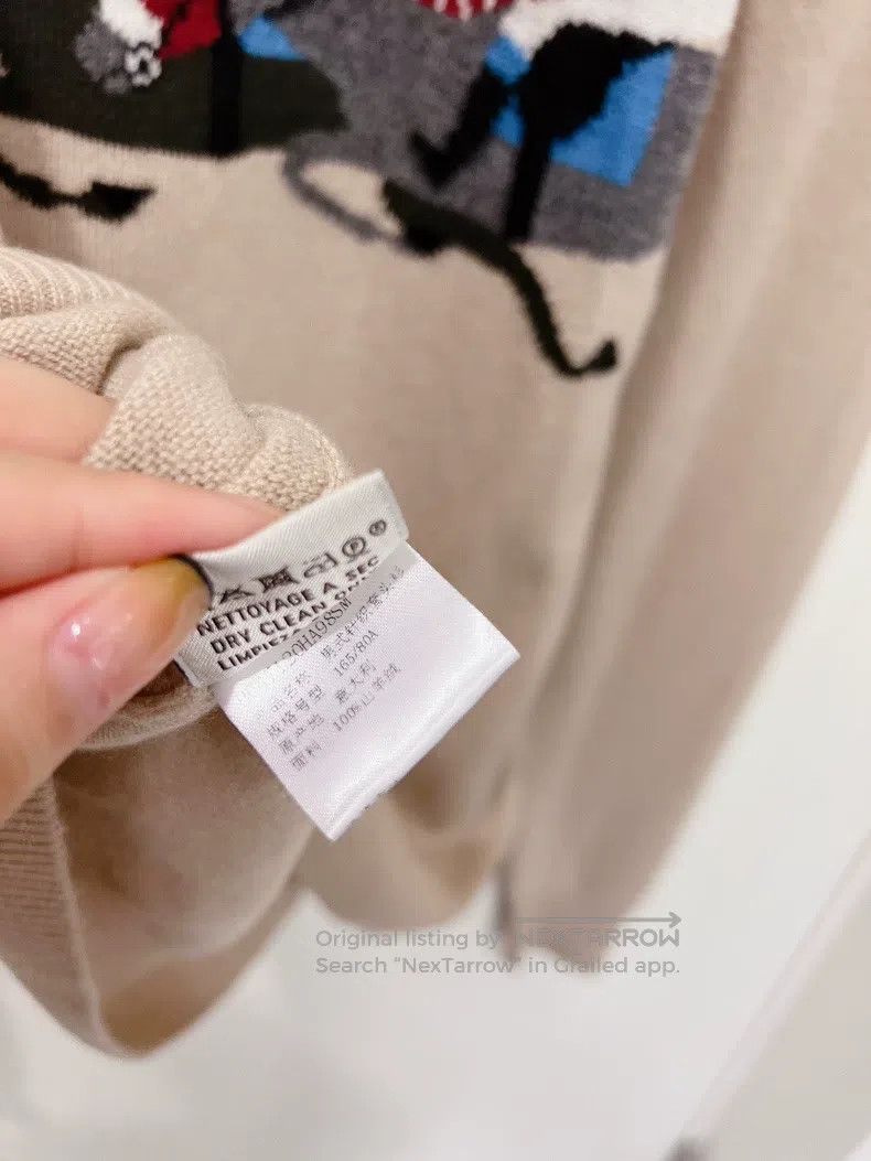 Hermes Hermes Beige Horse Racing Pattern Men's Cashmere Sweater Size US S / EU 44-46 / 1 - 8 Thumbnail