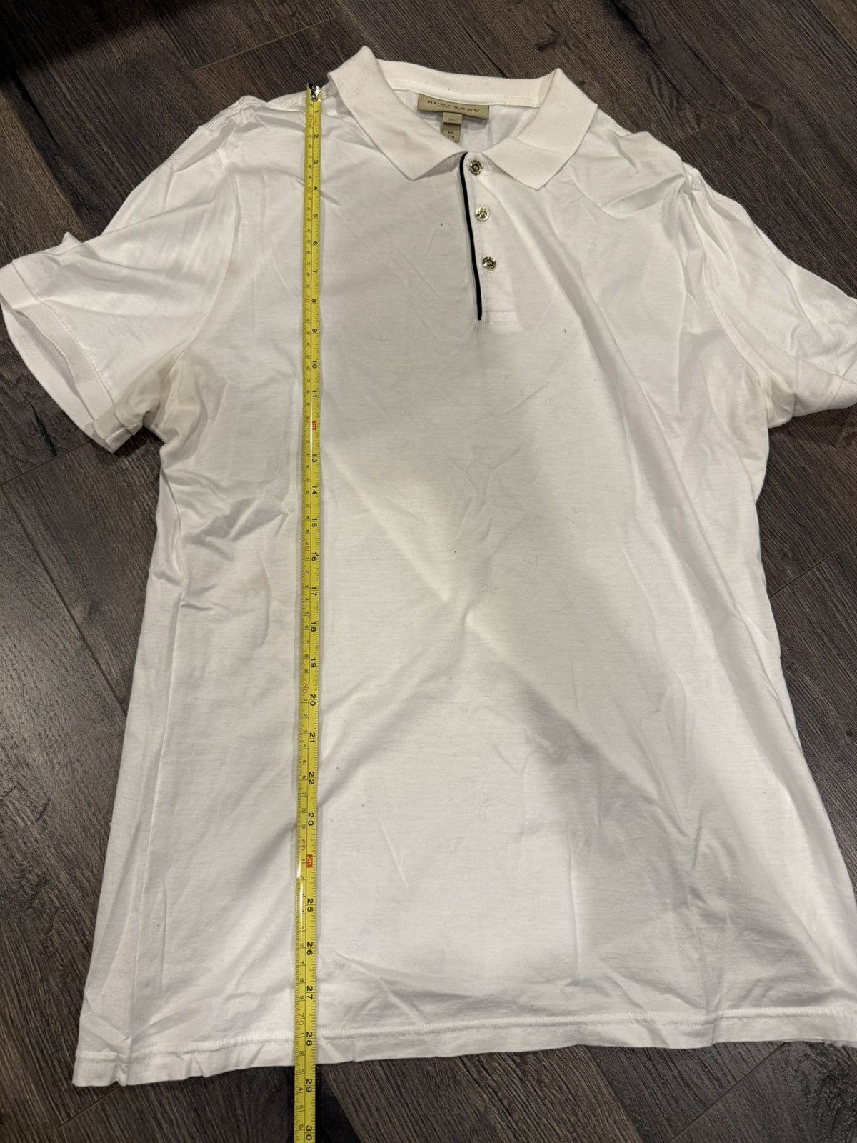 Burberry Burberry Men’s White Polo Gold Accents Size US M / EU 48-50 / 2 - 6 Thumbnail