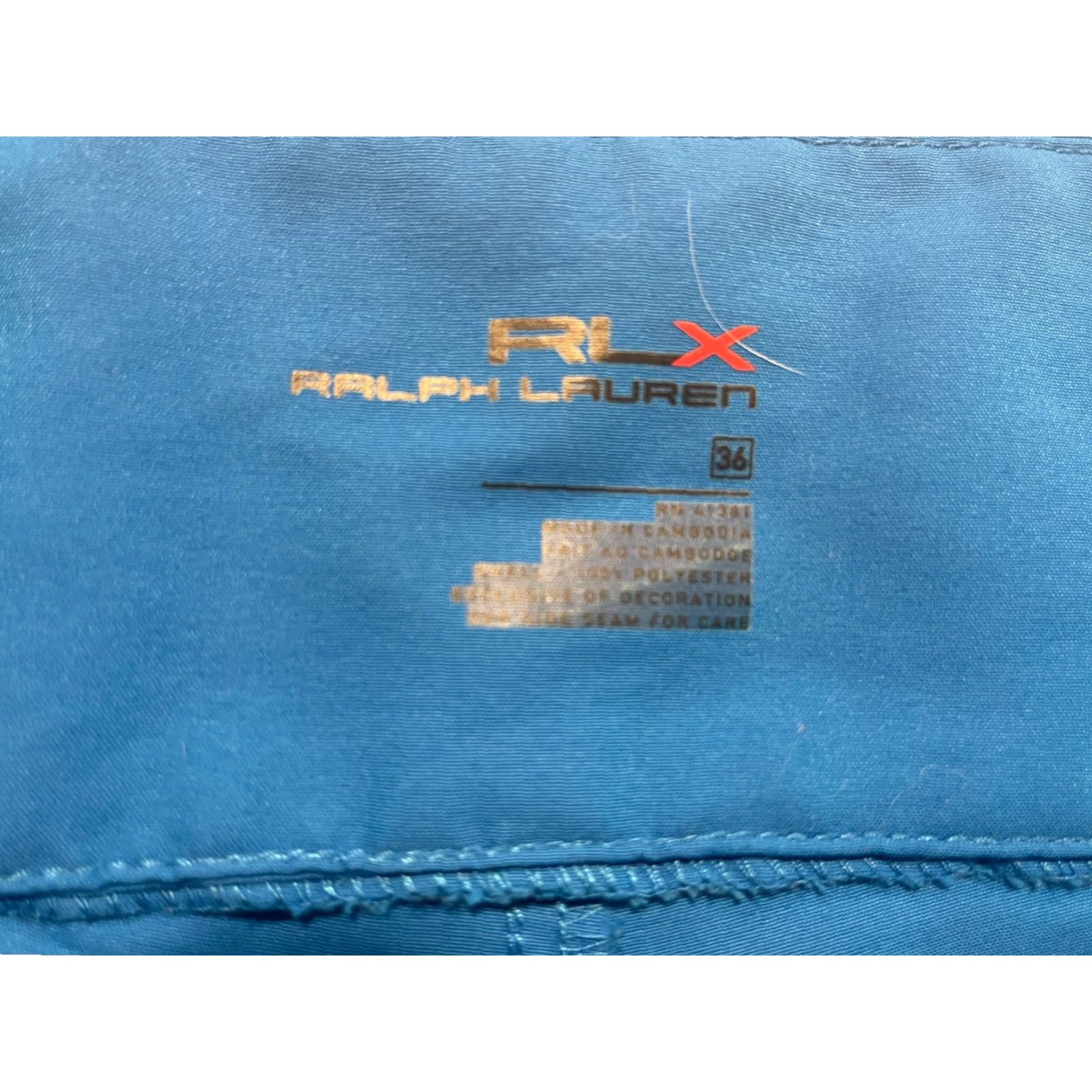 RLX Ralph Lauren RLX Ralph Lauren Board Shorts Mens 36 9" Inseam Blue Polyester Board Shorts Mens Blue 9" Inseam Pockets Drawstring Hook & Loop Fly Size US 36 / EU 52 - 6 Thumbnail