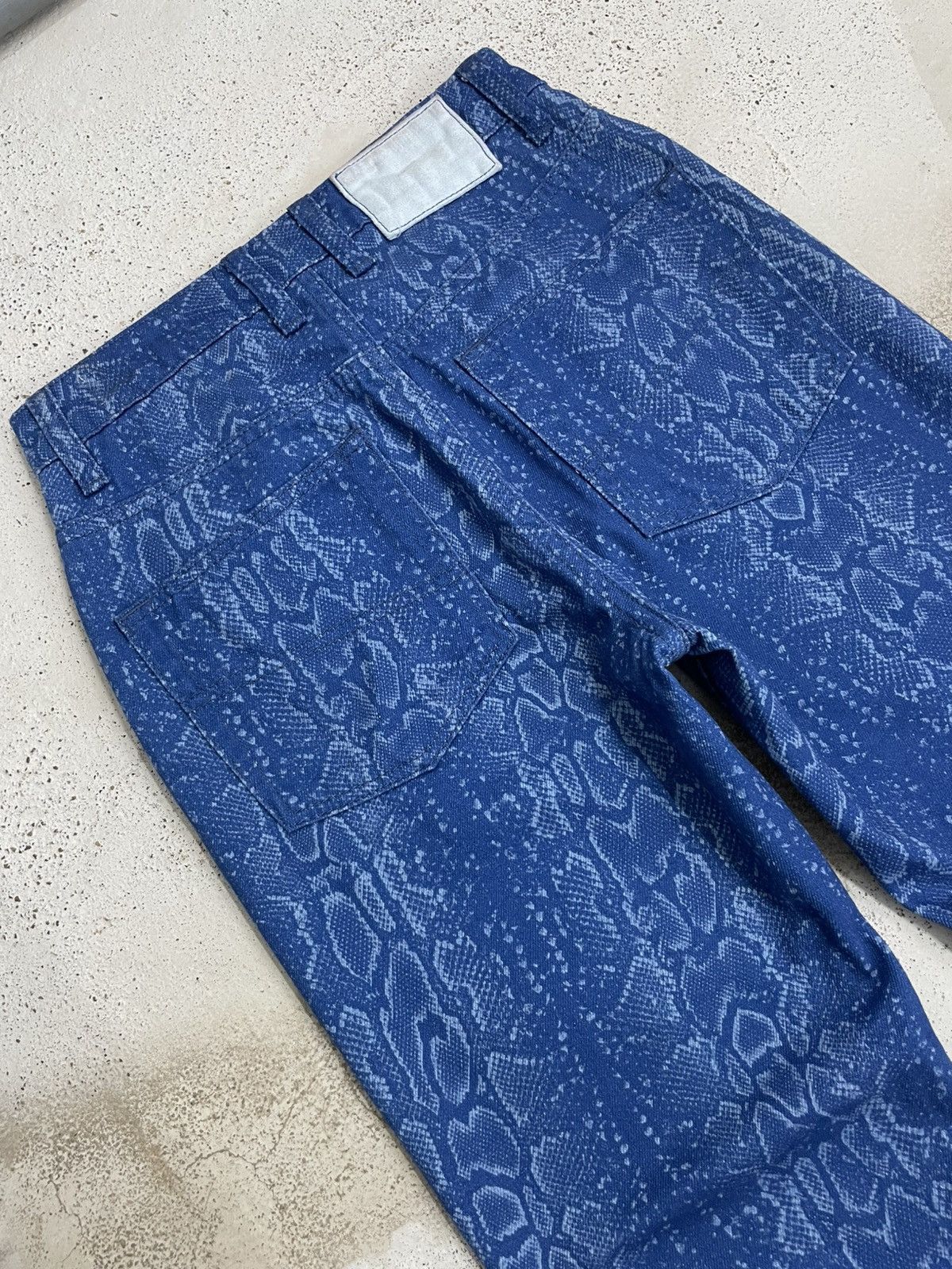 Tornado Mart Collision Denim Snake Skin Flare Pants Japanese Fashion Size US 26 / EU 42 - 11 Thumbnail