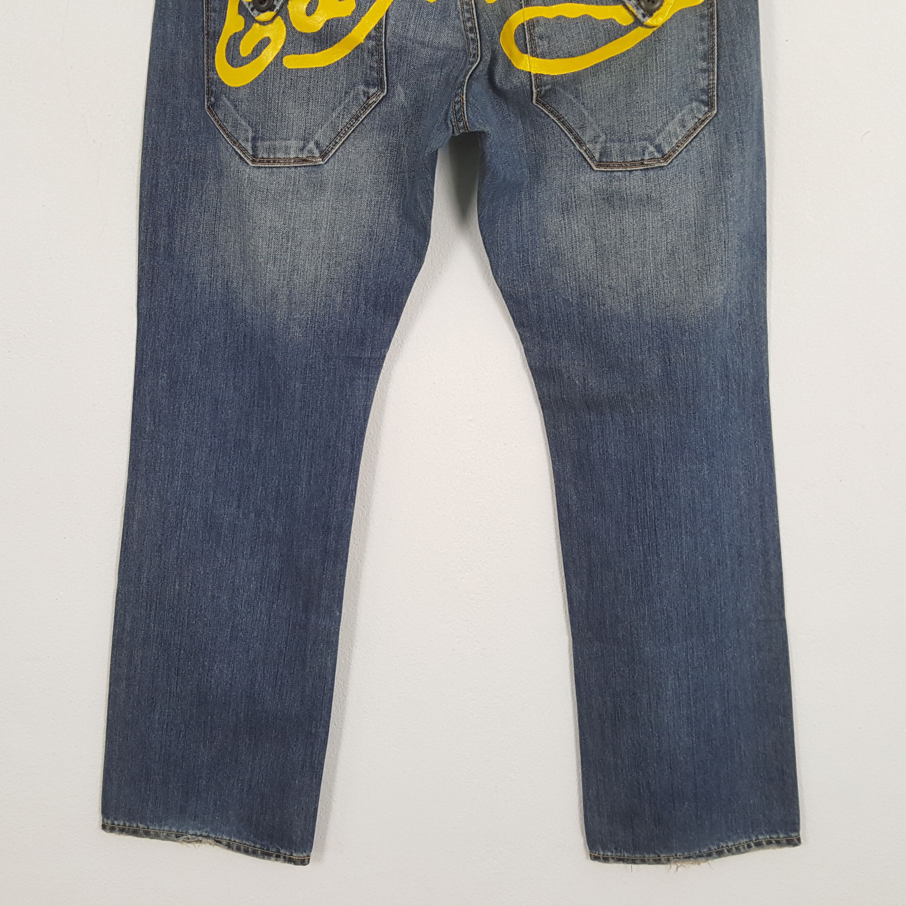Christian Audigier × Ed Hardy × Vintage ED HARDY by Christian Audigier Rare Pocket Custom Art Jeans Size US 32 / EU 48 - 3 Thumbnail