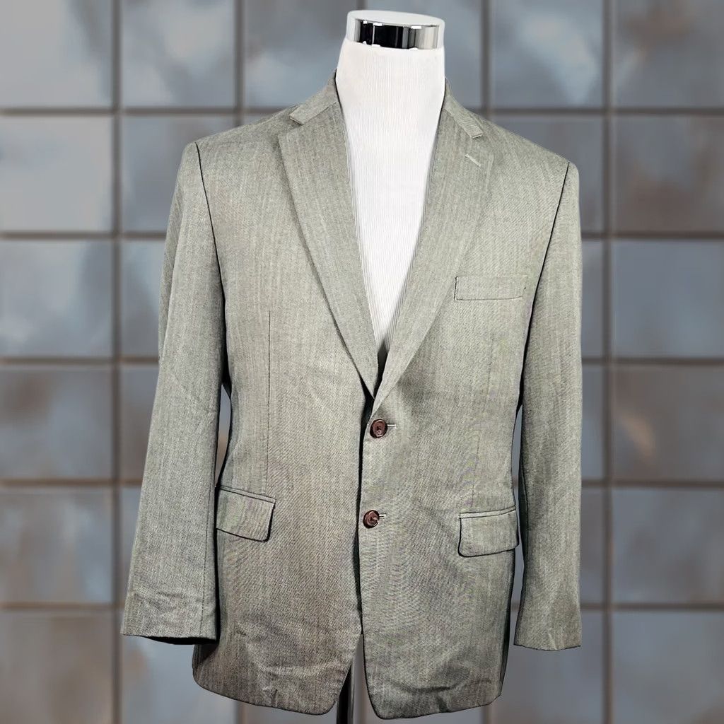 Ralph Lauren Lauren Ralph Lauren Sport Coat 42 Beige Two Button Vented Poly Rayon Floral Lining Size US XS / EU 42 / 0 - 1 Thumbnail