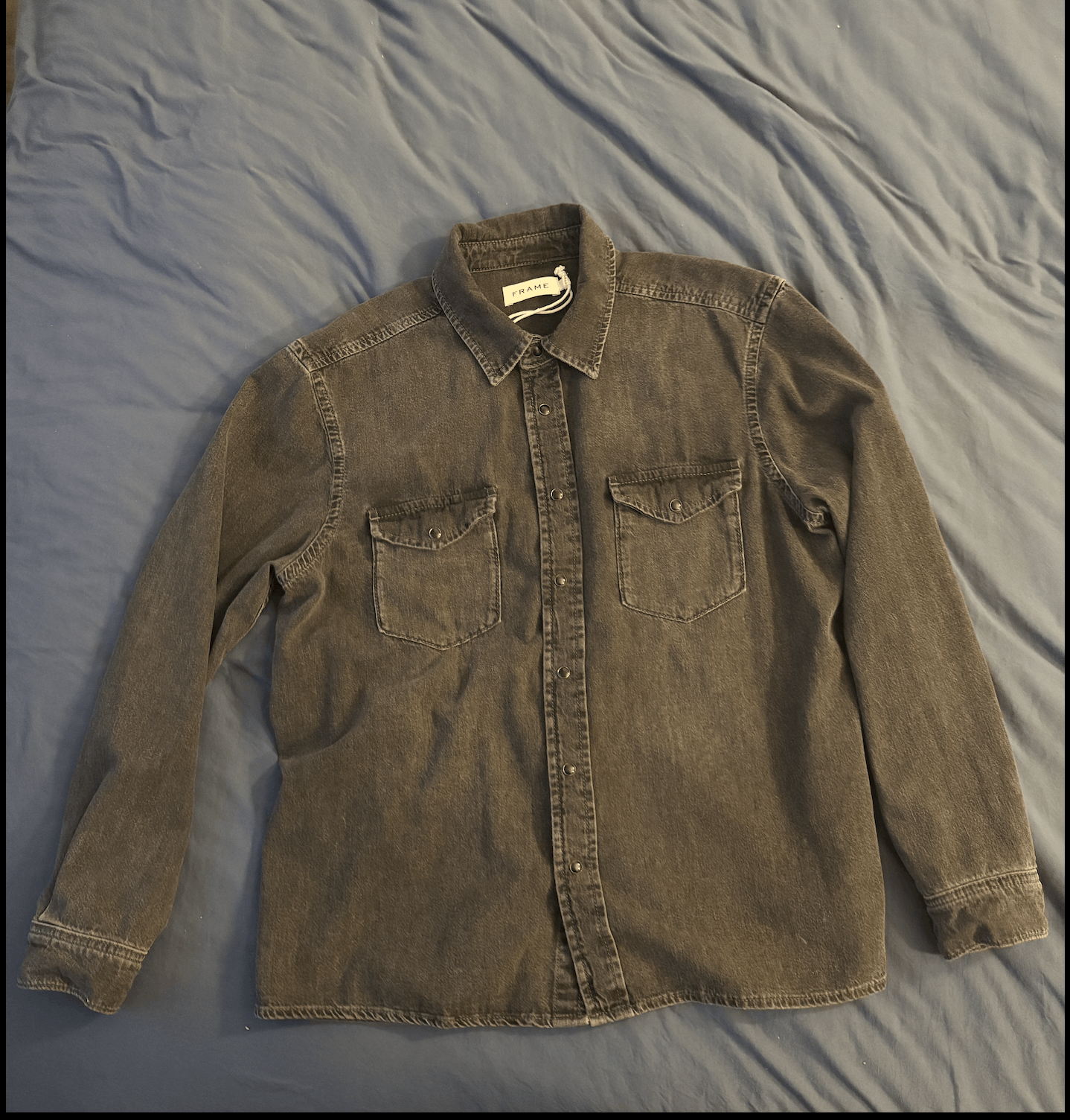 Frame Frame Black Western Denim Shirt Size US L / EU 52-54 / 3 - 1 Thumbnail