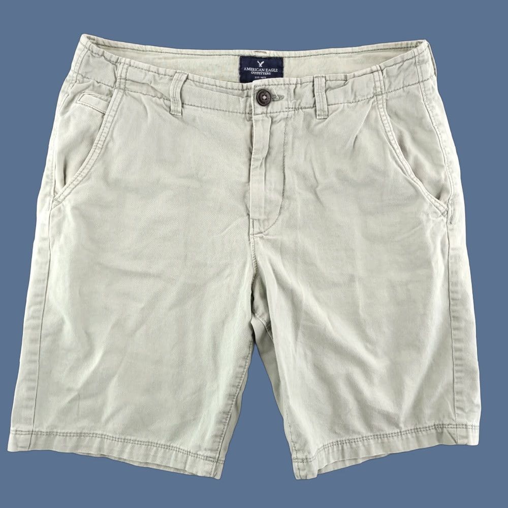 American Eagle Outfitters American Eagle Outfitters Slim Chino Shorts Mens 33 Mint Green Flat Front Casual Preppy Size US 33 - 1 Thumbnail