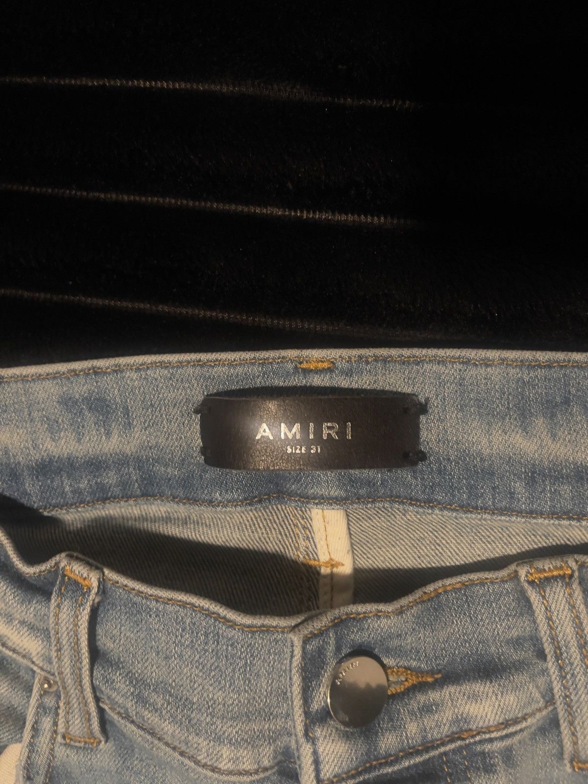 Amiri Amiri Blue Distressed Skinny Jeans Size 31" - 4 Thumbnail