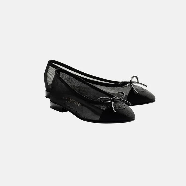 Chanel os11x0426 Ballet Flats in Mesh in Black Size US 11 / IT 41 - 2 Thumbnail