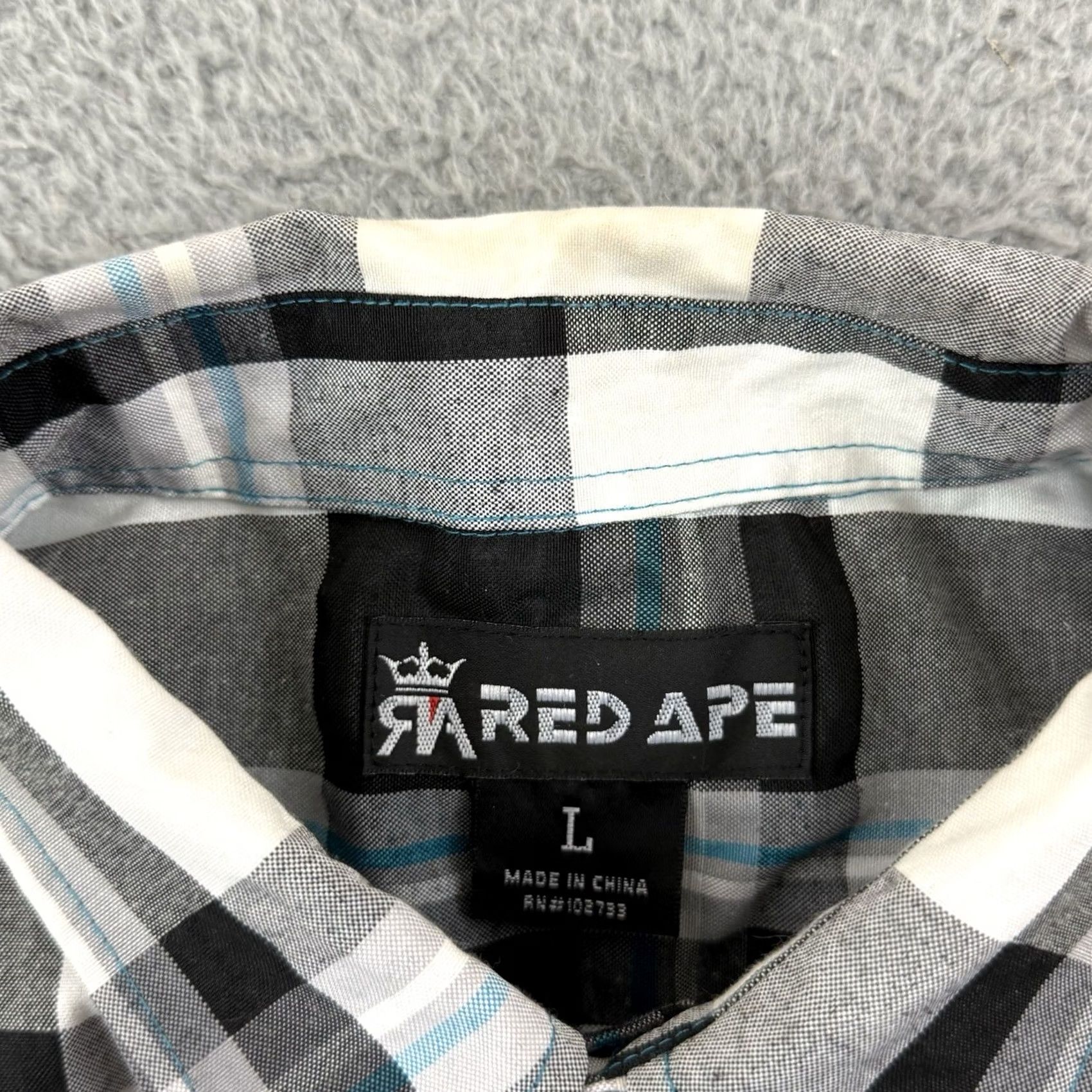Vintage VINTAGE Red Ape Shirt Men's Large Blue Plaid Button Up Short Sleeve Y2K Hip Hop Size US L / EU 52-54 / 3 - 7 Thumbnail