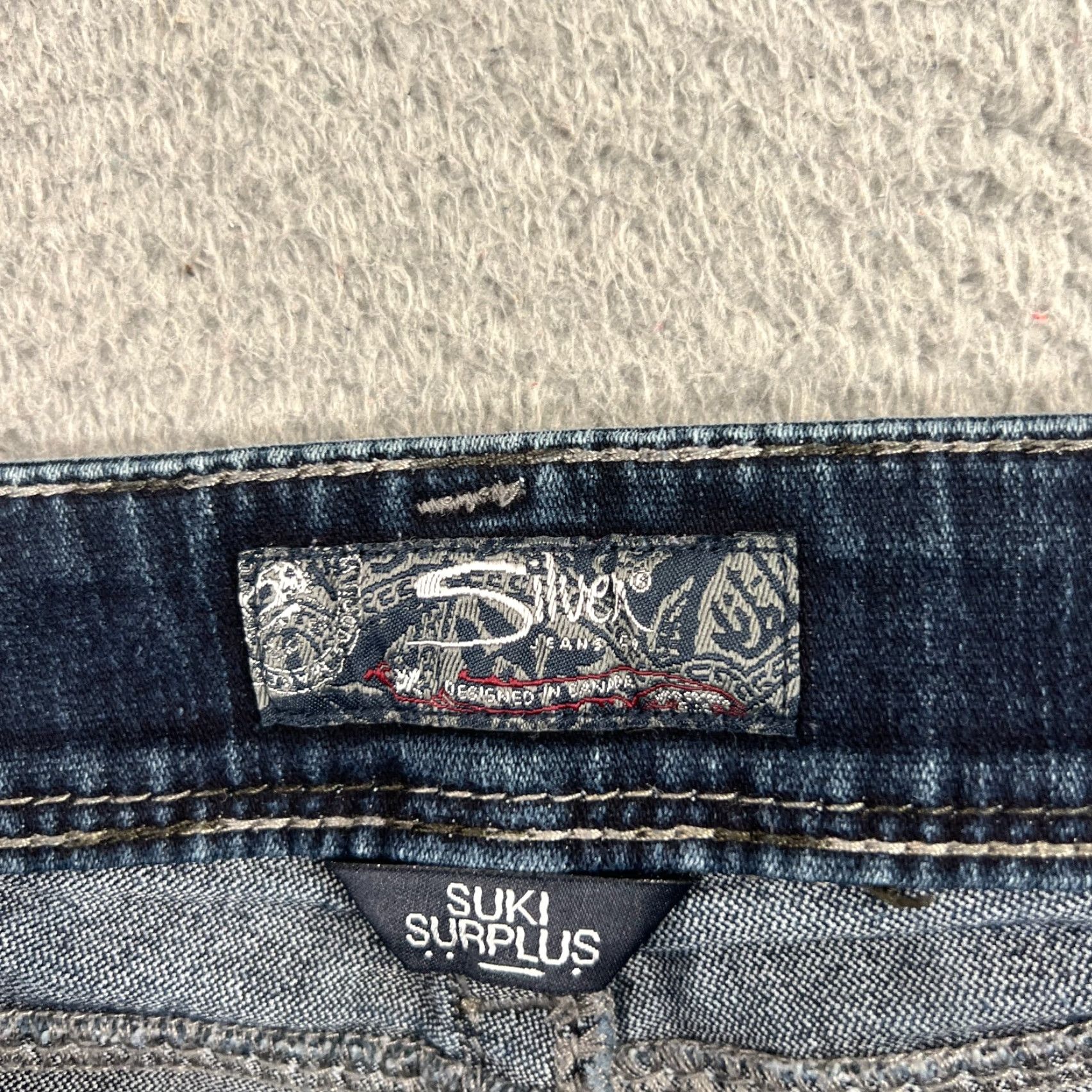 Silver Jeans Co. Silver Jeans Women's Bootcut Jeans 33x30 Dark Wash Flap Pocket Cotton Blend Size 24" / US 00 / IT 34 - 6 Thumbnail