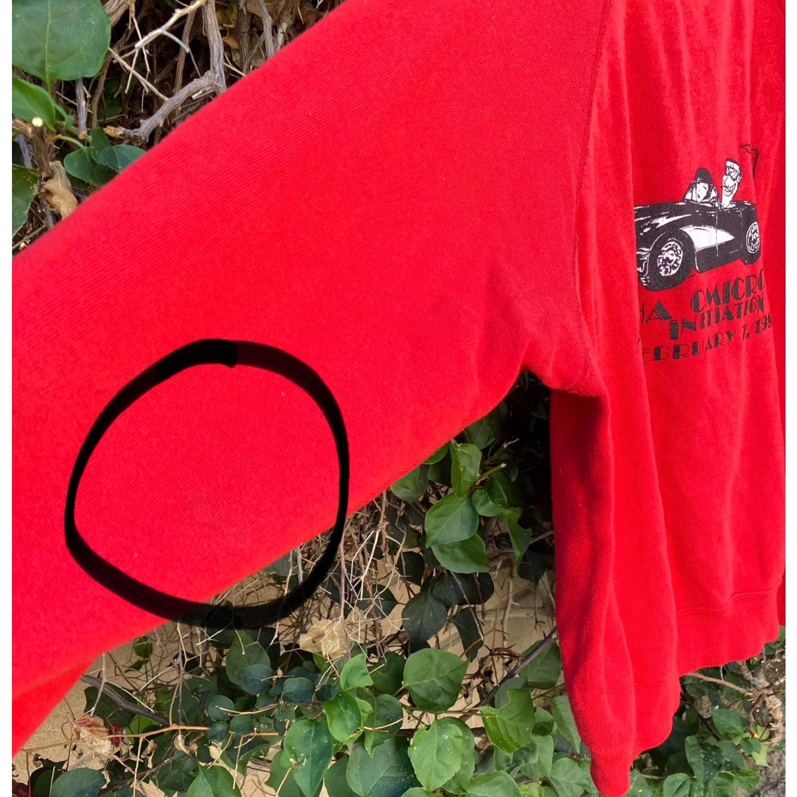 Vintage VINTAGE Alpha Omicron PI Initiation February 7 1987 Raglan Sweatshirt Size XL Red Graphic Print Men Pullover 80s University Cars"} Size US XL / EU 56 / 4 - 3 Thumbnail