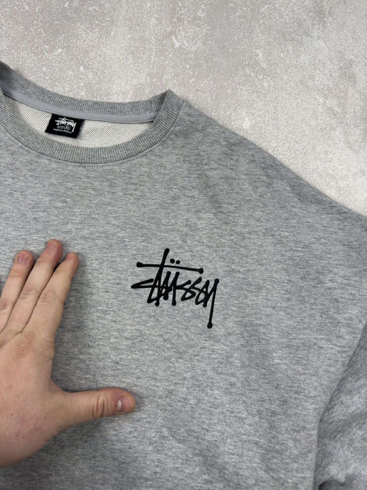 Stussy Stussy Classic Gray Sweatshirt Big Logo Crew Neck Y2k sz XL Size US XL / EU 56 / 4 - 7 Thumbnail