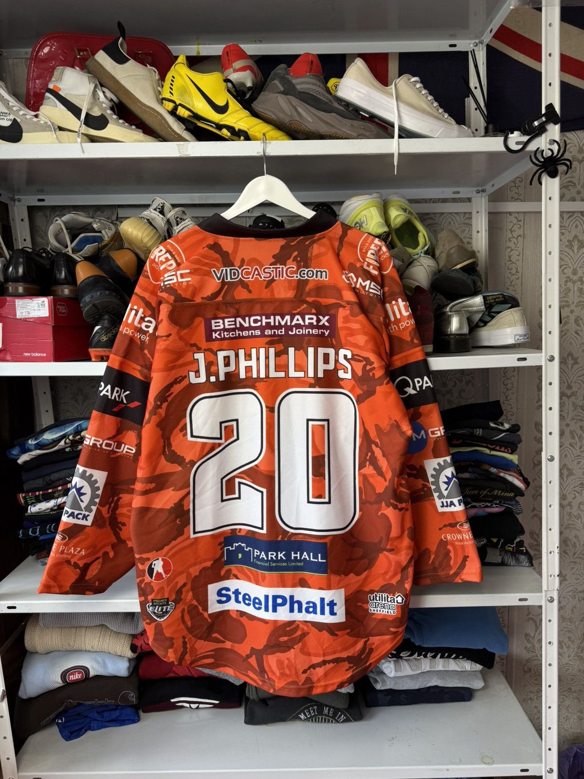 NHL Sheffield Steelers EIHL Remembrance Day J. Phillips #20 Size US XXL / EU 58 / 5 - 3 Thumbnail