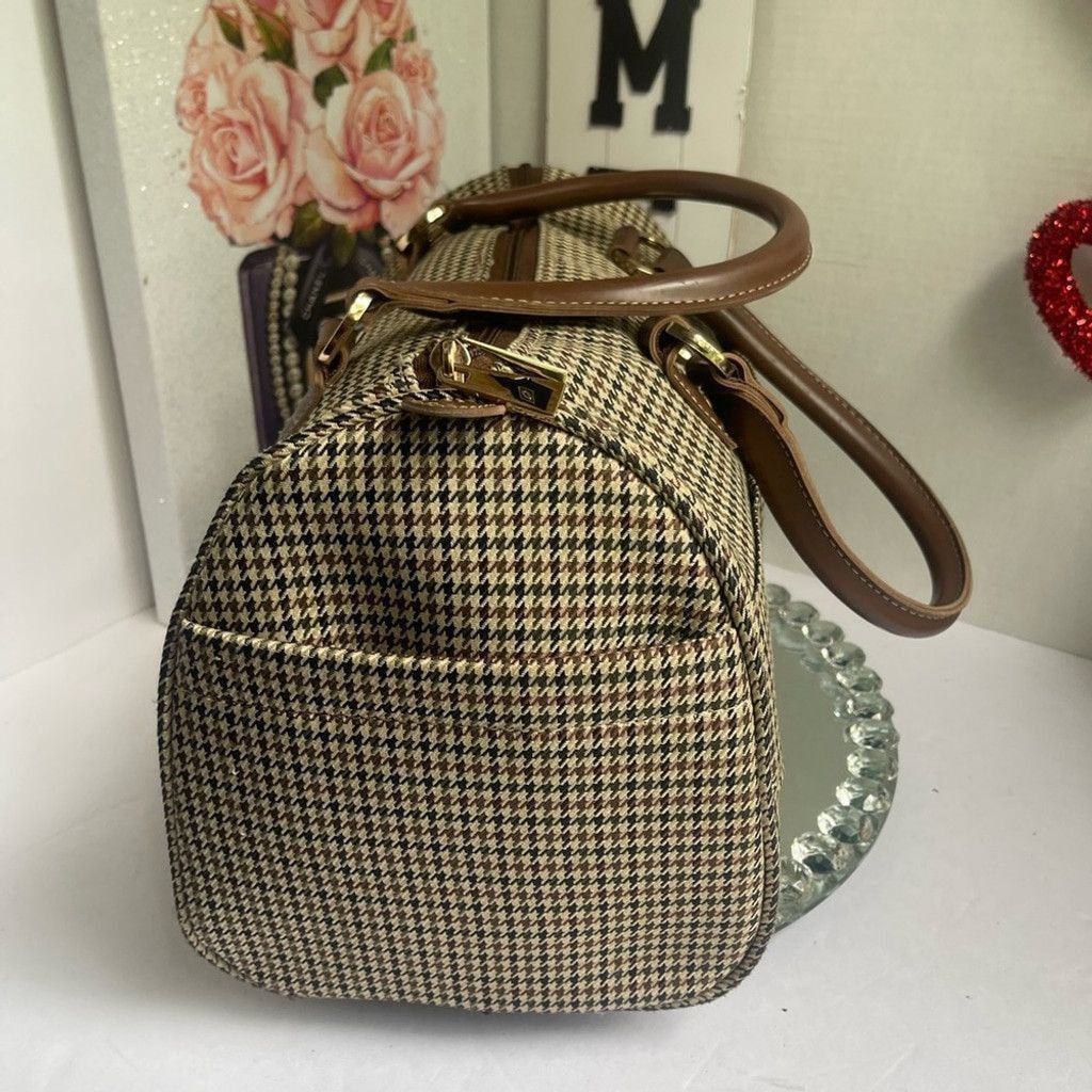 London Fog London Fog Y2K Elegant Brown Houndstooth Women's Bag Size ONE SIZE - 4 Thumbnail