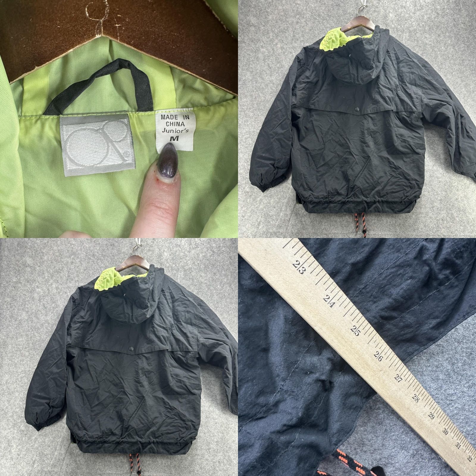 Ocean Pacific VINTAGE Ocean Pacific Jacket Womens M Black Wintersurf Hooded Anorak Surf Size M / US 6-8 / IT 42-44 - 8 Thumbnail