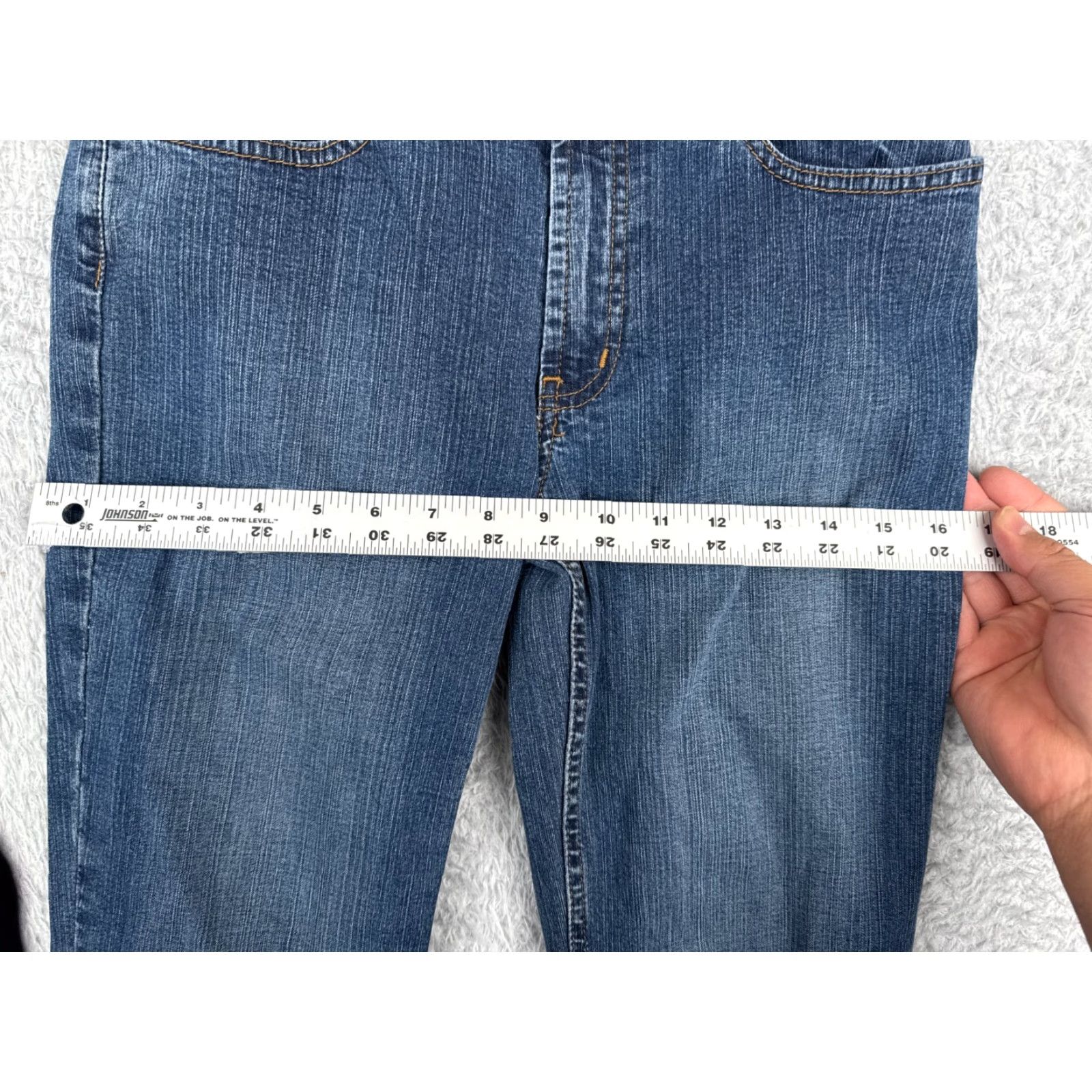 Denime VINTAGE SO Women Jeans Flared 5 Pocket Cotton Blend Mid Rise 27x32 Blue Denim Size 27" / US 4 / IT 40 - 6 Thumbnail