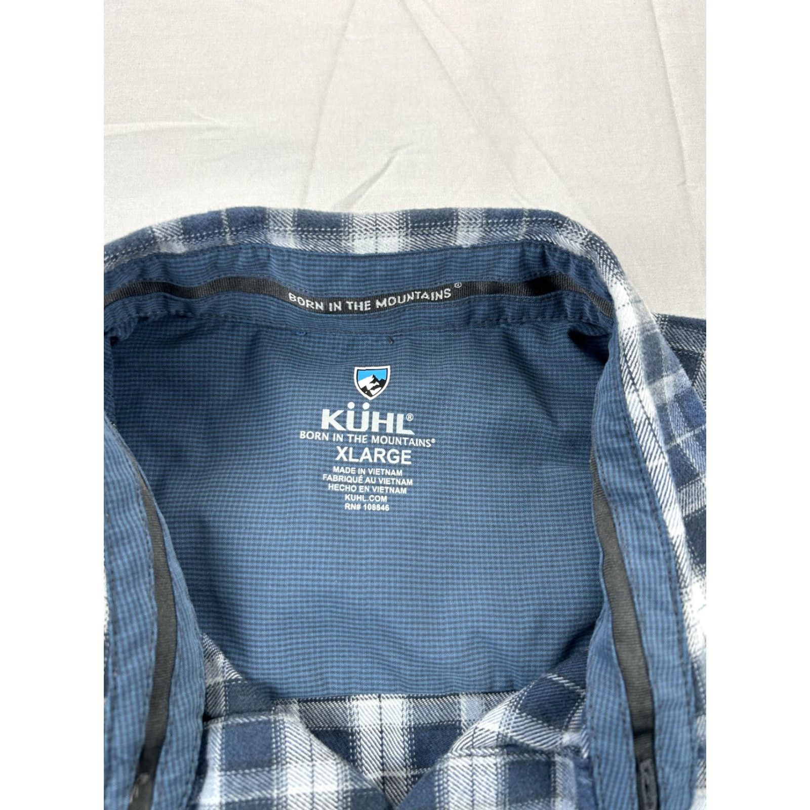 Vintage Kuhl Shirt Mens XL Blue Plaid Flannel Button Front Long Sleeve Pocket Outdoor Size US XL / EU 56 / 4 - 2 Thumbnail