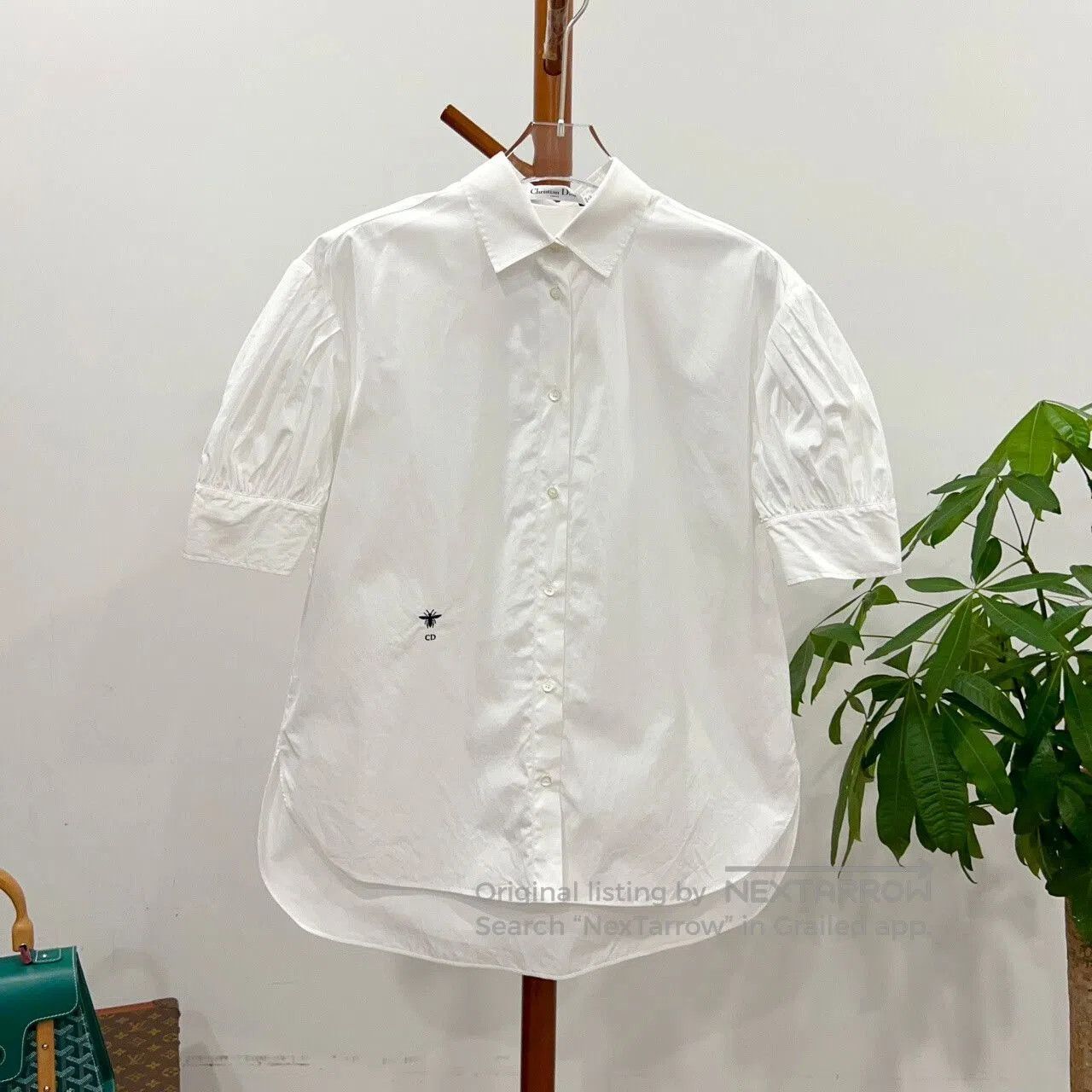 Dior White Shirt Size 34 with Unique Design.