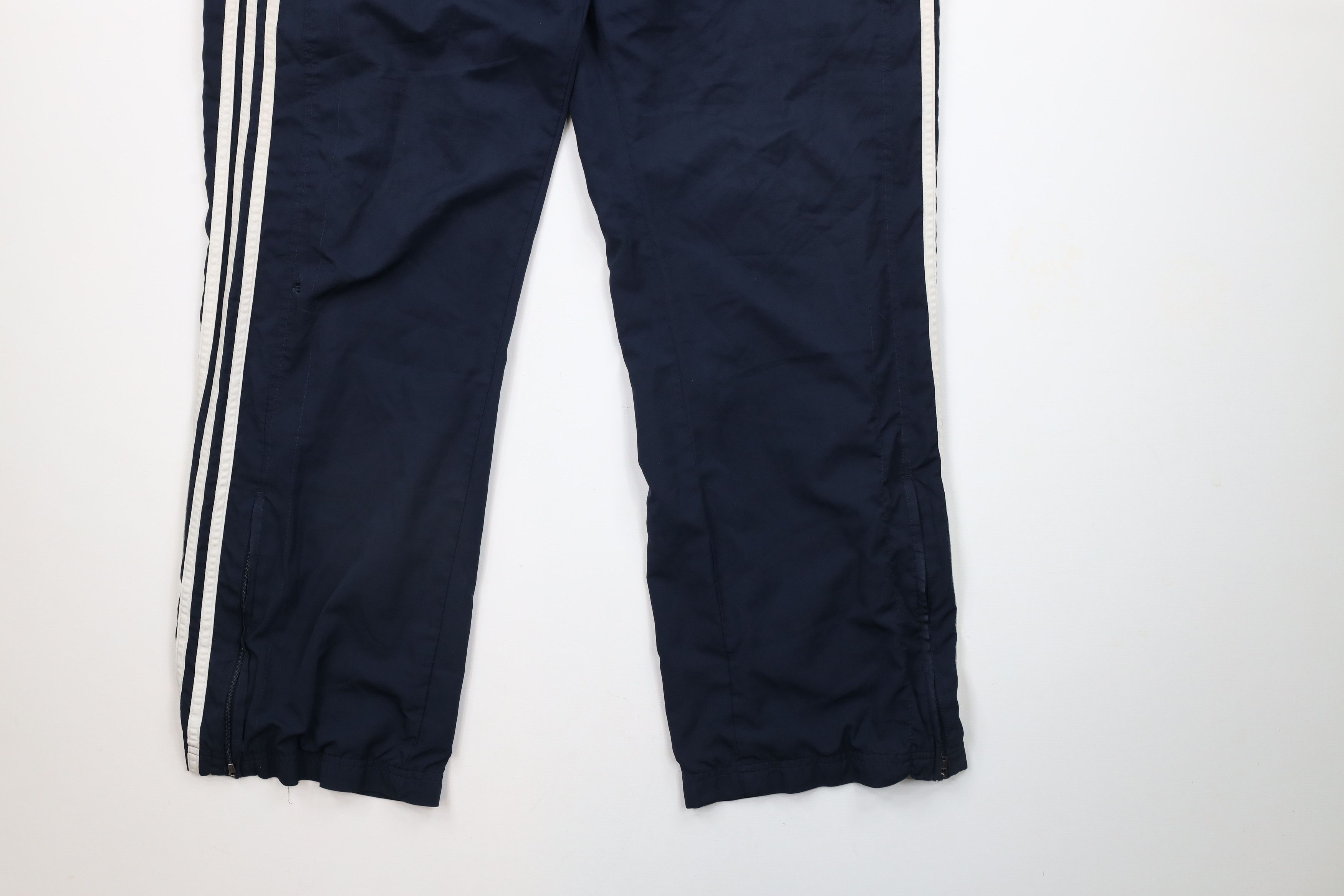Adidas × Vintage Vintage Adidas Spell Out Striped Wide Leg Pants Navy Blue Size US 36 / EU 52 - 4 Thumbnail