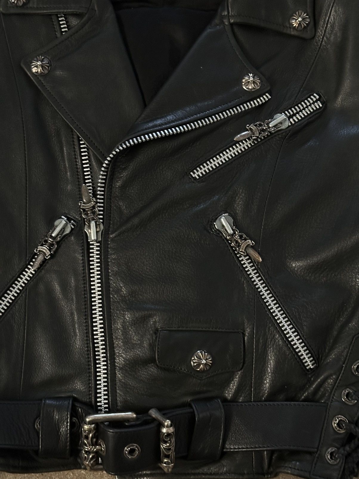Chrome Hearts Chrome Hearts JJ Dean Biker Leather Jacket 925 Silver Size US S / EU 44-46 / 1 - 2 Thumbnail