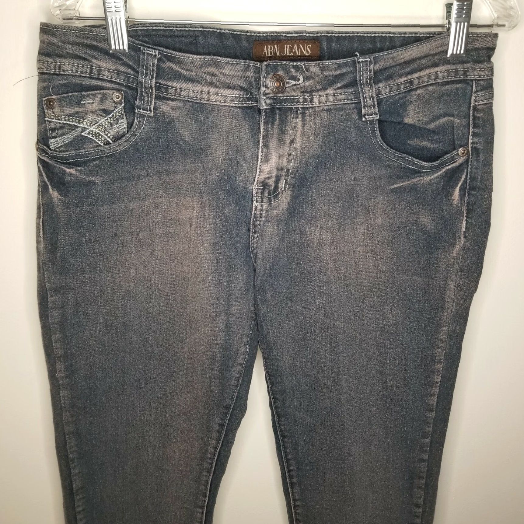 Vintage ABM Jeans Distressed Skinny Jeans Size 13 Womens Blue Purple Size 34" / US 12 / IT 48 - 2 Thumbnail