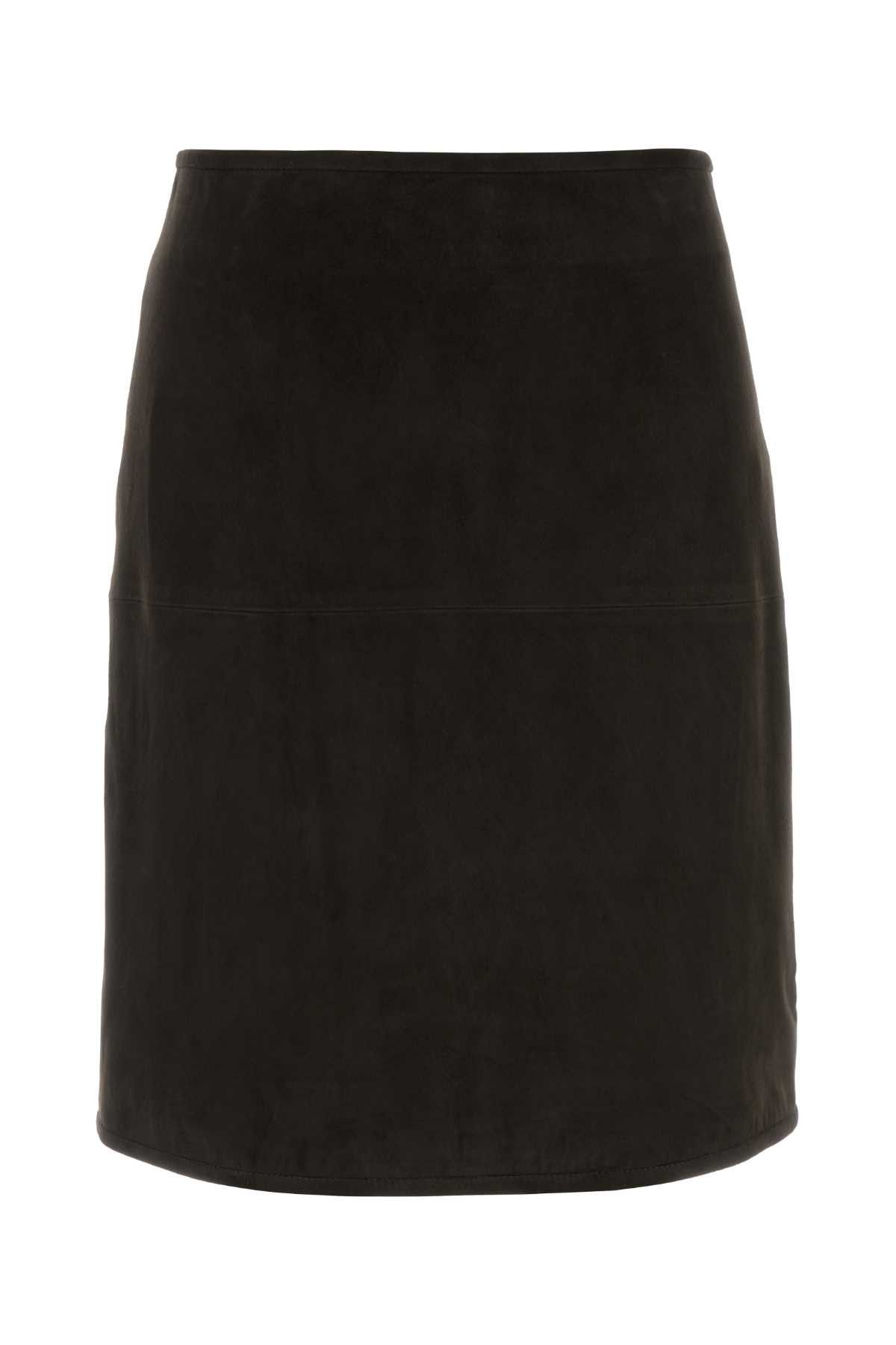 Loulou de Saison Dark Brown Suede Engel Skirt Size 25" / US 0 / IT 36 - 1 Thumbnail