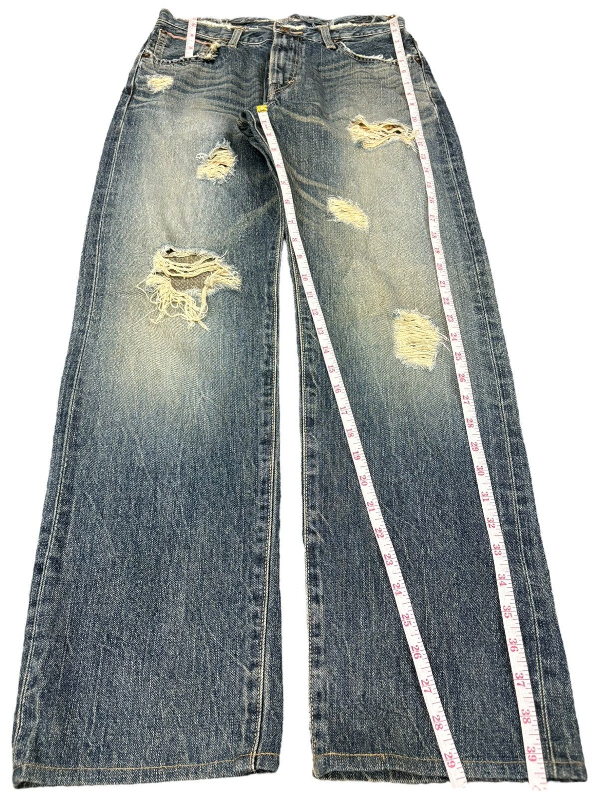 Edwin Vintage Japanese Edwin 505 Selvedge Wash Distress Loose Jean Size US 29 - 13 Thumbnail