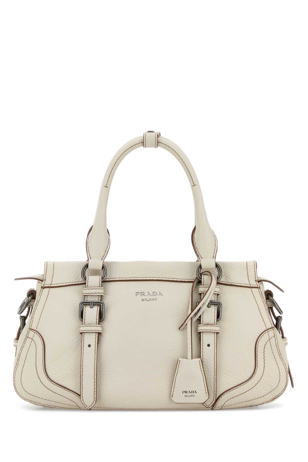 Prada Ivory Leather Large Handbag Size ONE SIZE - 1 Thumbnail