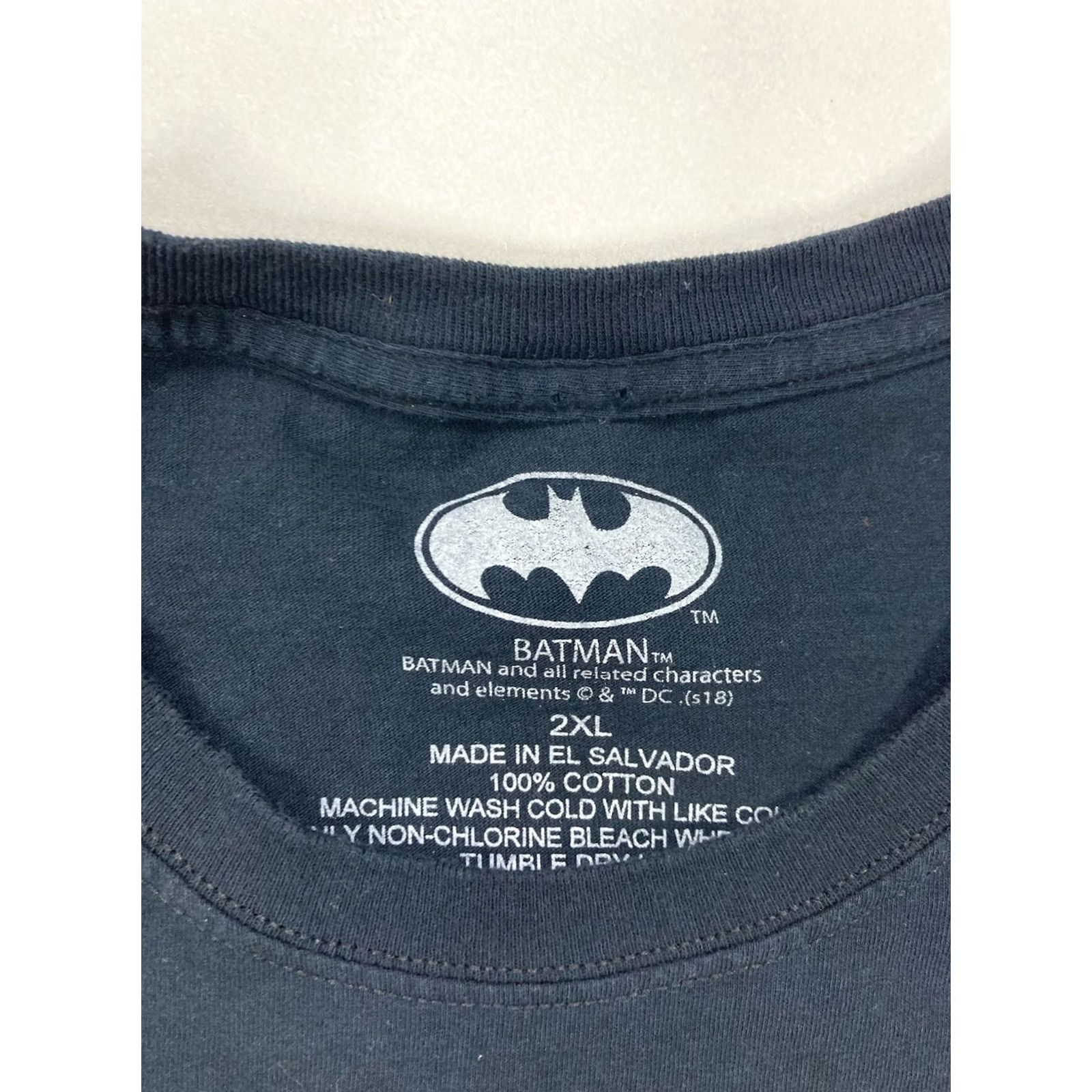 Logo 7 VINTAGE Batman DC Comic Graphic T-shirt Men XXL Black Logo White Paint Drip Size US M / EU 48-50 / 2 - 5 Thumbnail