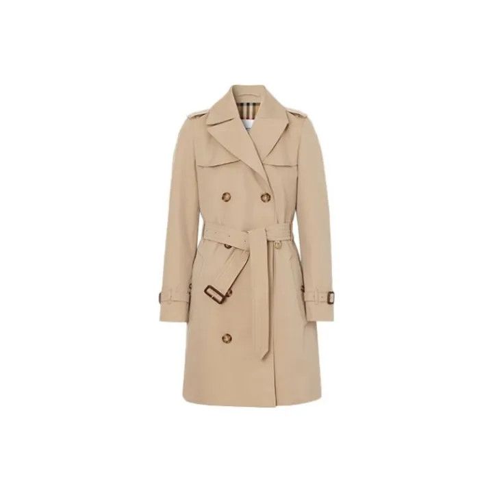Burberry Burberry Double-Breasted Mid-Length Trench Coat 0079 Size S / US 4 / IT 40 - 1 Thumbnail
