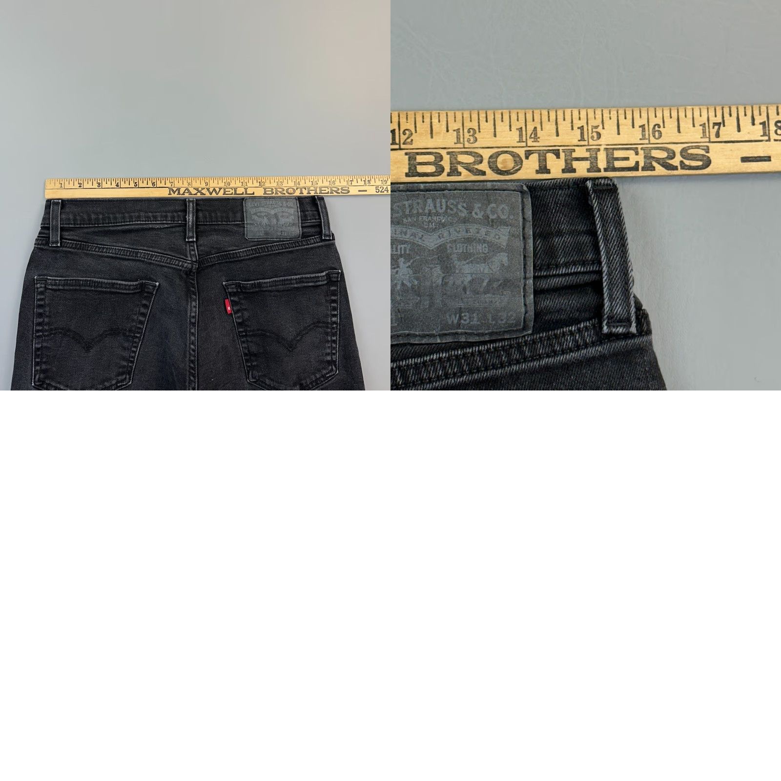 Levi's VINTAGE Levi's 541 Jeans Mens 31x32 Black Denim Athletic Taper Stretch Casual US 90s Mens Jeans Size US 31 - 9 Thumbnail
