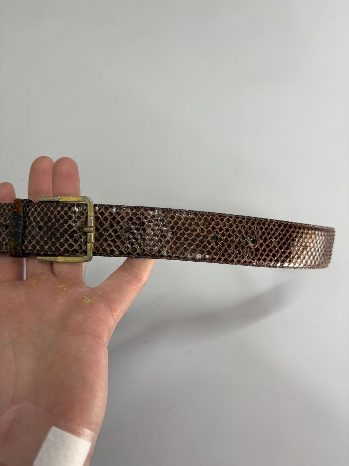 Hysteric Glamour Gothic Leather Belt with Sculpted Metal Panels LGB Vibe Size 32 - 18 Thumbnail